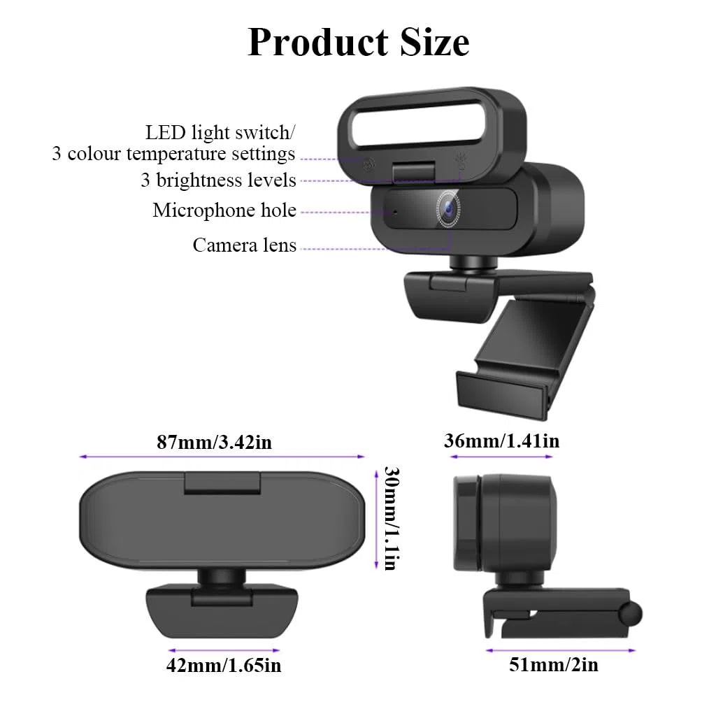 Kamera Internetowa USB Z Mikrofonami Z Redukcją Szumów,Kamera Internetowas HD Do Transmisji Strumieniowej, Autofokus, Kamera USB Typu Plug And Play Do Rozmów Online(4K)