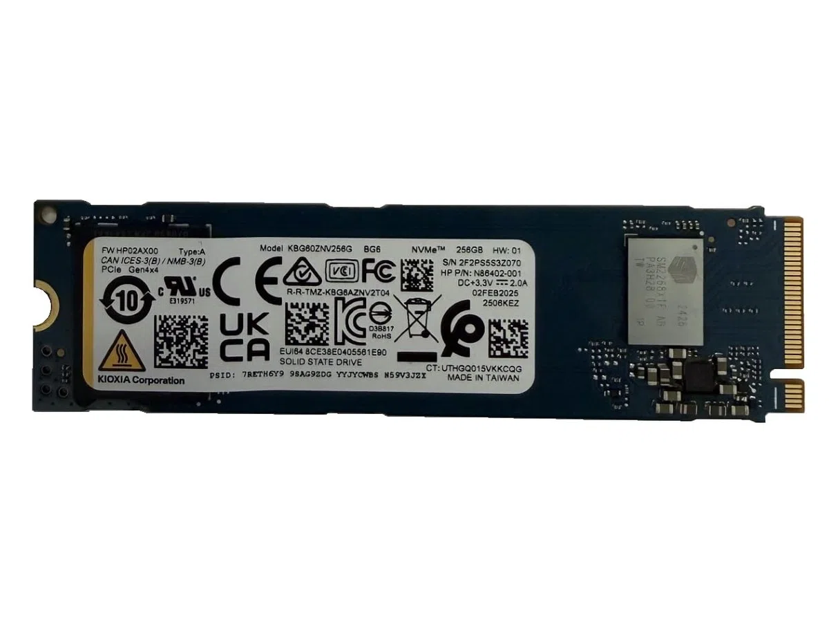 Kioxia SSD 256 GB XG6 NVMe PCIe Gen3 x4 M.2 2280 KXG60ZNV256G dysk półprzewodnikowy do PS5 Dell HP Lenovo Laptop Desktop Ultrabook