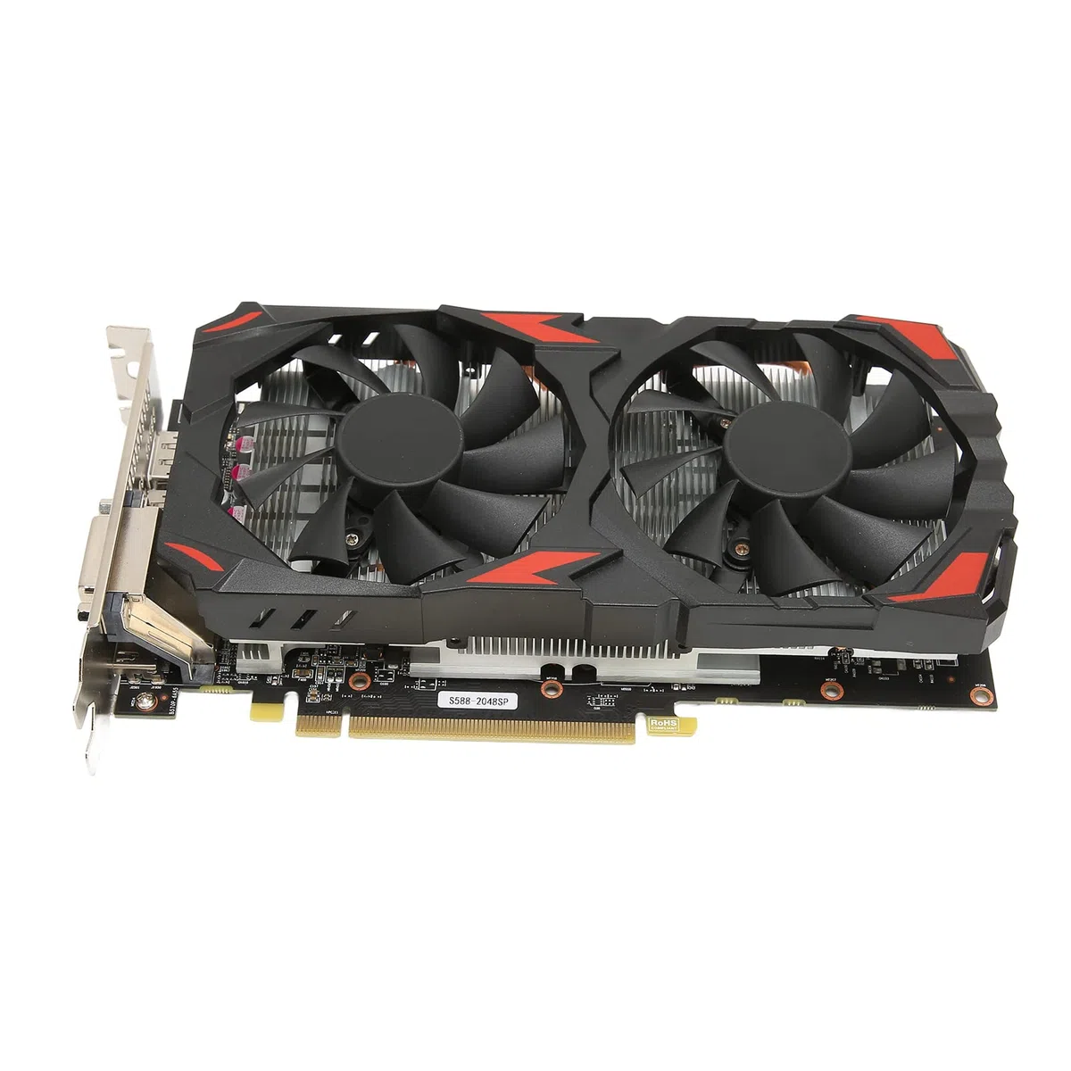 Akozon Karta graficzna RX 580, 8 GB GDDR5 256bit, obsługa 8K 2 wentylatory chłodzące PCI Gaming 16 Express 3.0 do domowego biura z podwójnym DP HDML DVI Plug and Play karty komputerowe