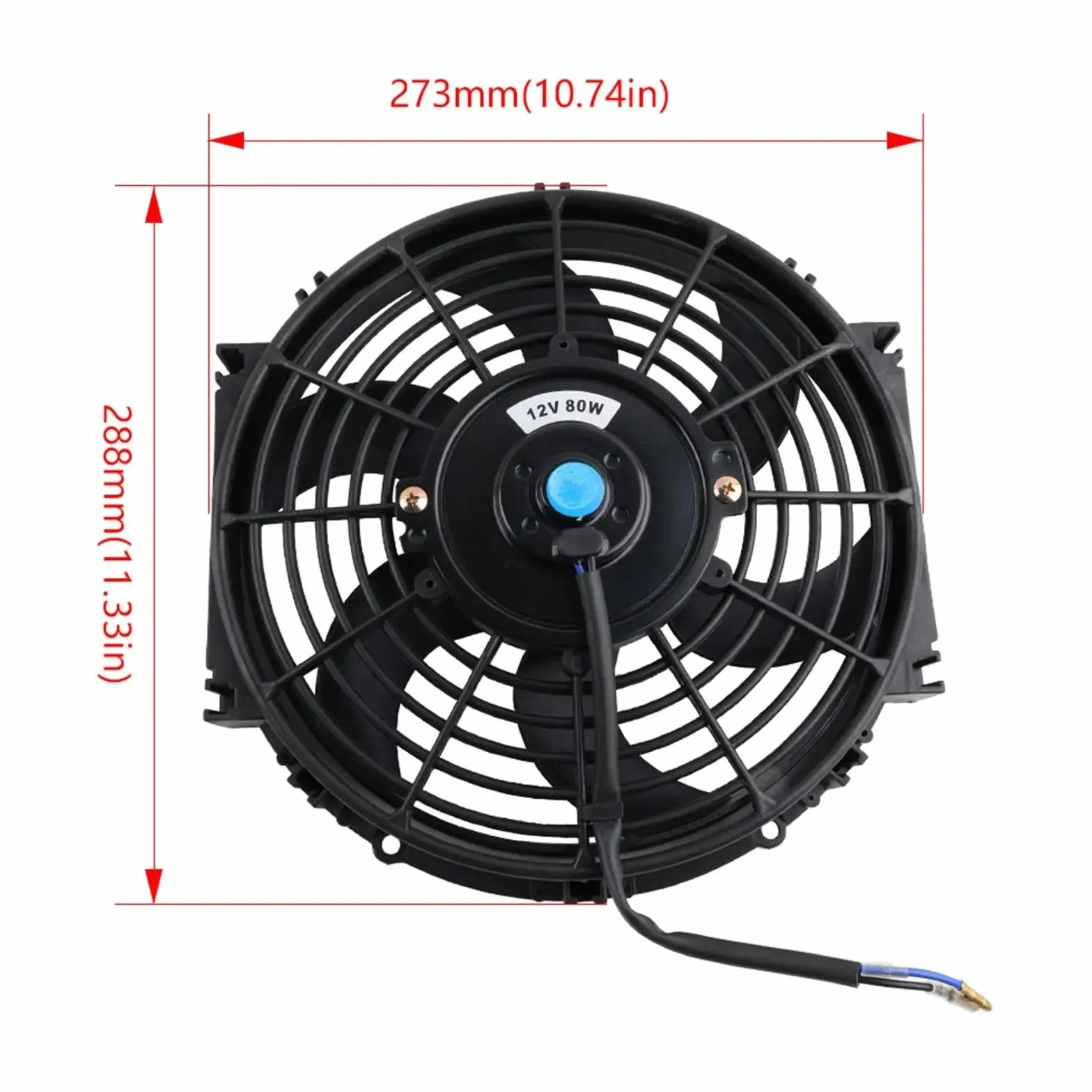 Zestaw Chłodzący Wentylator Chłodnicy Silnika Samochody Klimatyzacja Naprawa Zakrzywione Łopatki Uniwersalne Akcesoria Część Chłodnica Chłodzenie Radiator przewodzącym(14inch 12V90W)