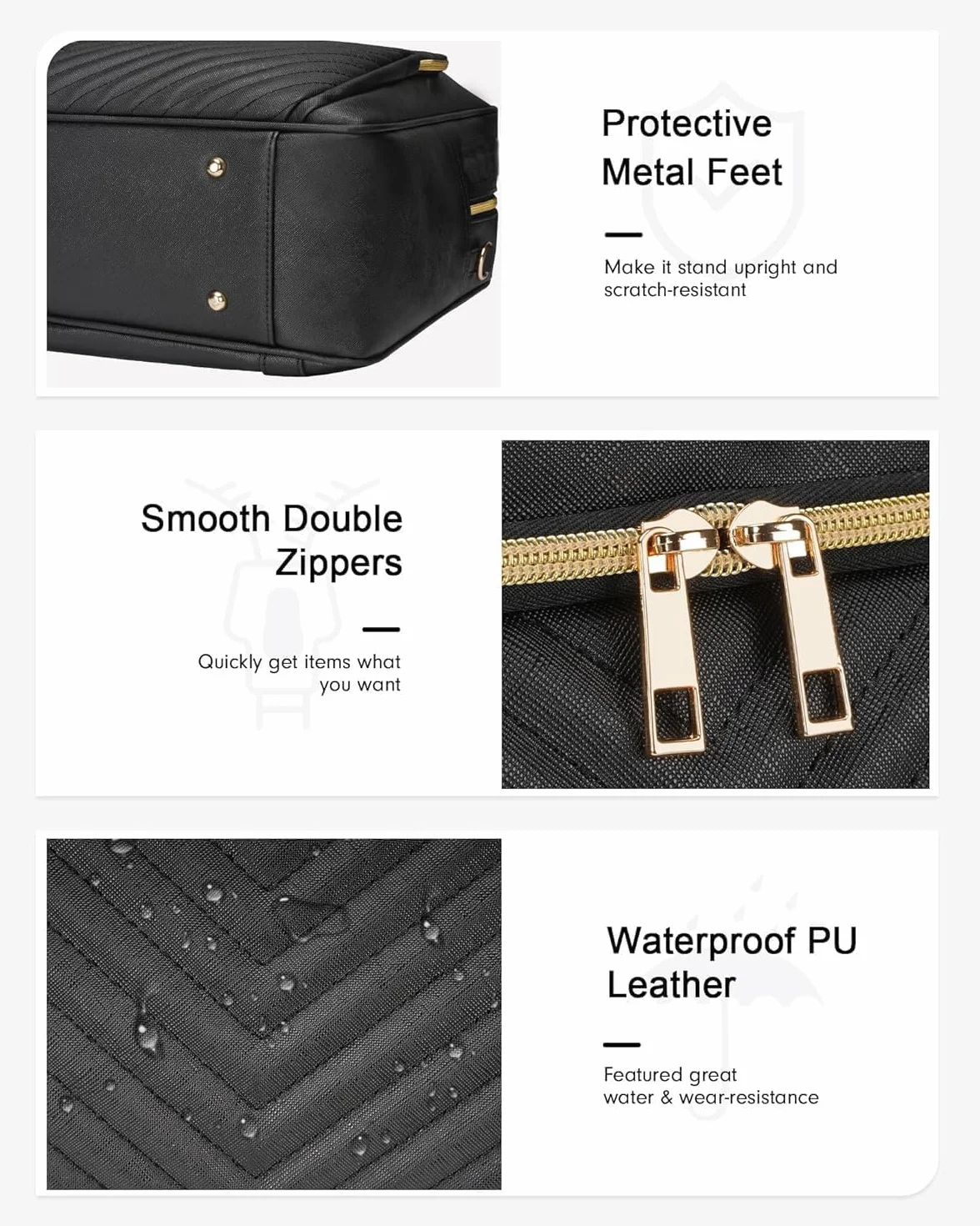 Taygeer Torba Na Laptopa Dla Kobiet 17 Cali, Torba Na Laptopa, Wodoodporna Skórzana Torba Na Ramię, Duża Pikowana Torba Typu Cabrio Do Biura, Pracy, Szkoły, Czarna