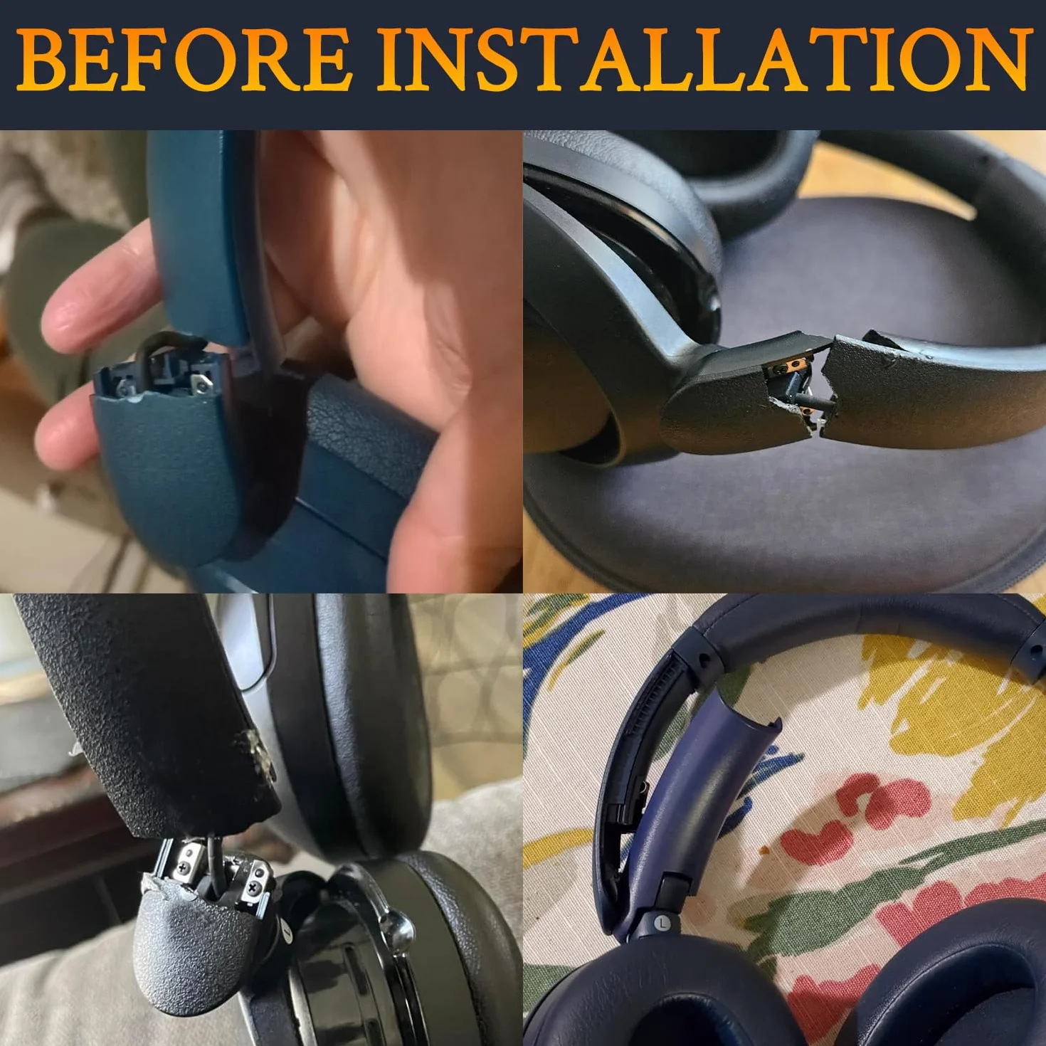 SOULWIT Boczna osłona pałąka na głowę Suwak zewnętrzny i wewnętrzny do Sony WH-XB910, XB910N Extra Bass z redukcją szumów (nie pasują do WH-XB900N) słuchawek, zestaw akcesoriów naprawczych