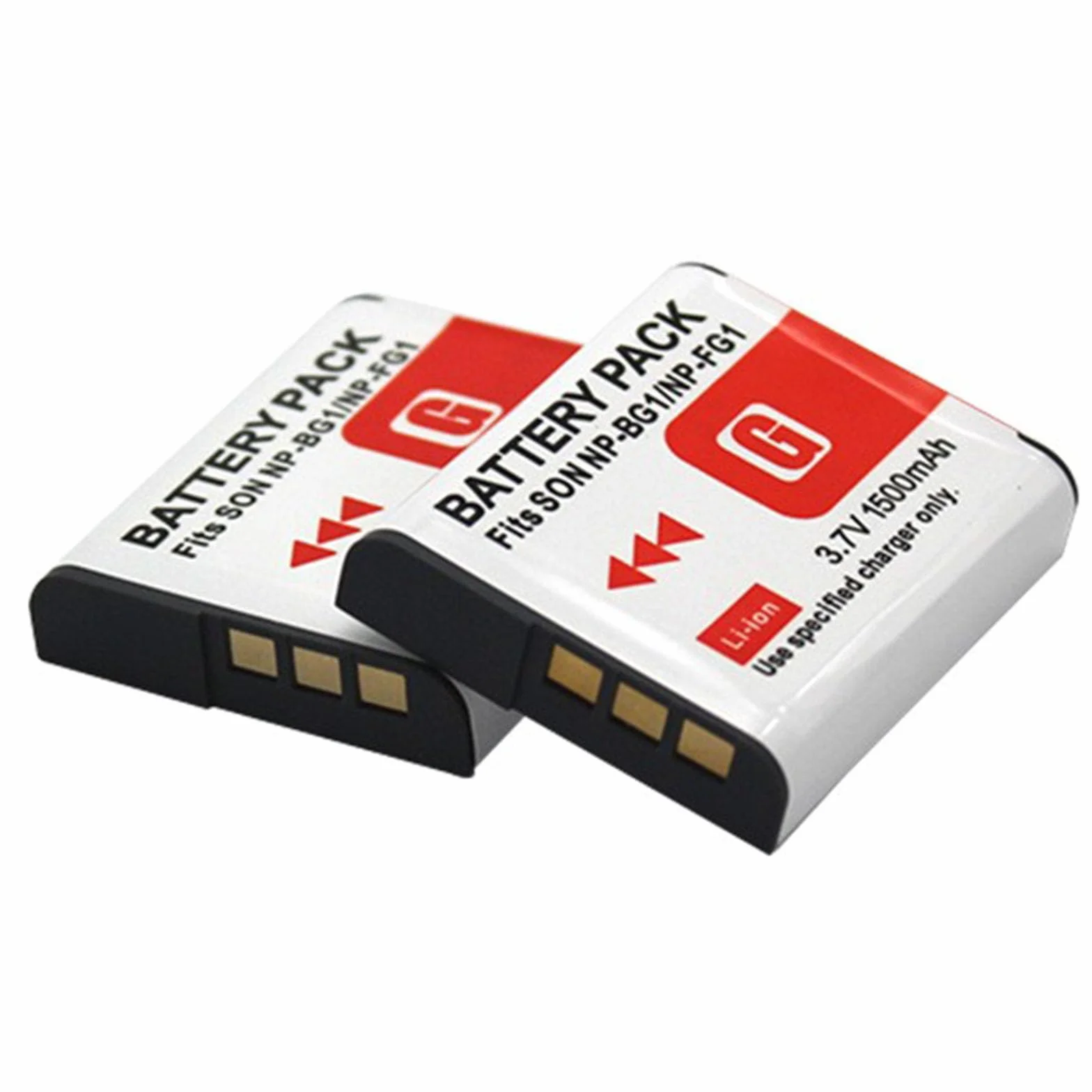 Ładowarka do akumulatora NP-BG1 (1500mAh) (w zestawie dwa akumulatory) Kompatybilna z kamerami SONY T100 H50 W300 W55 W70 W80 DSC-N1 T2 H9 H10 H20 HX5C WX1 T20 H70 HX30V HX7V W130 W150 W170 W200 W210