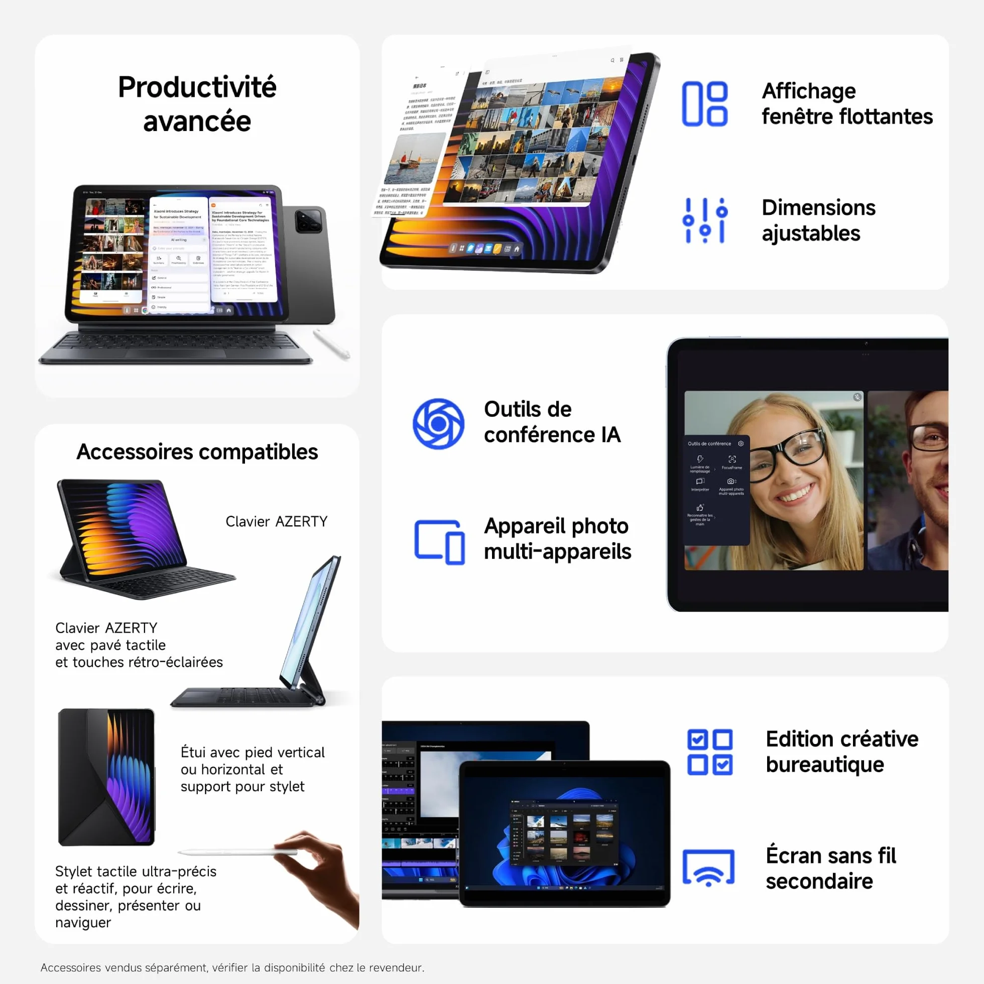Xiaomi Pad 7 Pro, tablet 11,2", 8 256G + oficjalna okładka - bateria 8850 mAh, 67 W, HyperAI - Niebieski