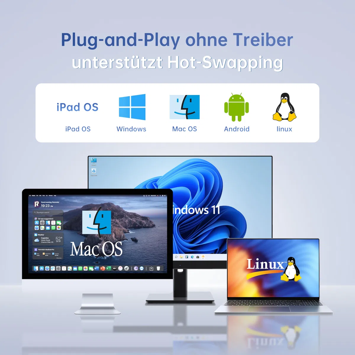 ZH288 adapter USB C na wtyk HDMI, 4K 60 Hz 2K 120 Hz, jednokierunkowy konwerter HDMI adapter podłączenie tabletów lub laptopów z wyjściem HDMI do monitora typu C, Plug and Play