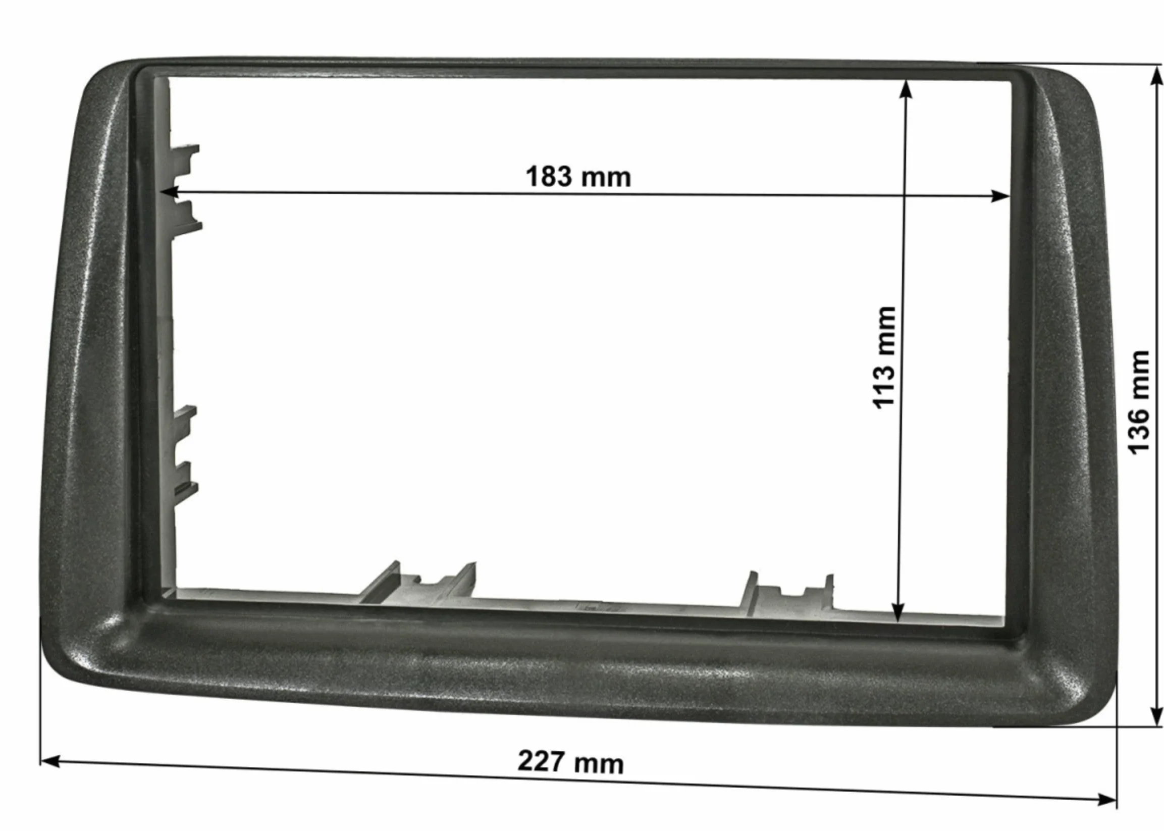Sound-way - Zestaw do montażu radia samochodowego, przednia rama radia DIN, adapter kompatybilny z Fiat Panda (169) 2003-2012