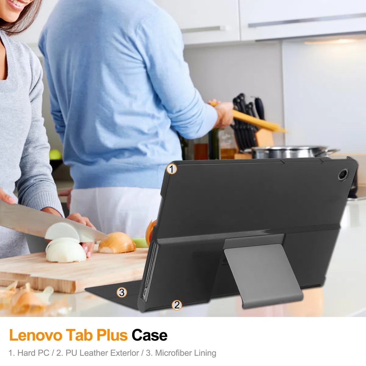Acelive Etui na tablet Lenovo Tab Plus 11,5 cali 2024, czarny, skóra syntetyczna, regulowana podstawa, ochrona, przenoszenie, oglądanie/pisanie bez użycia rąk