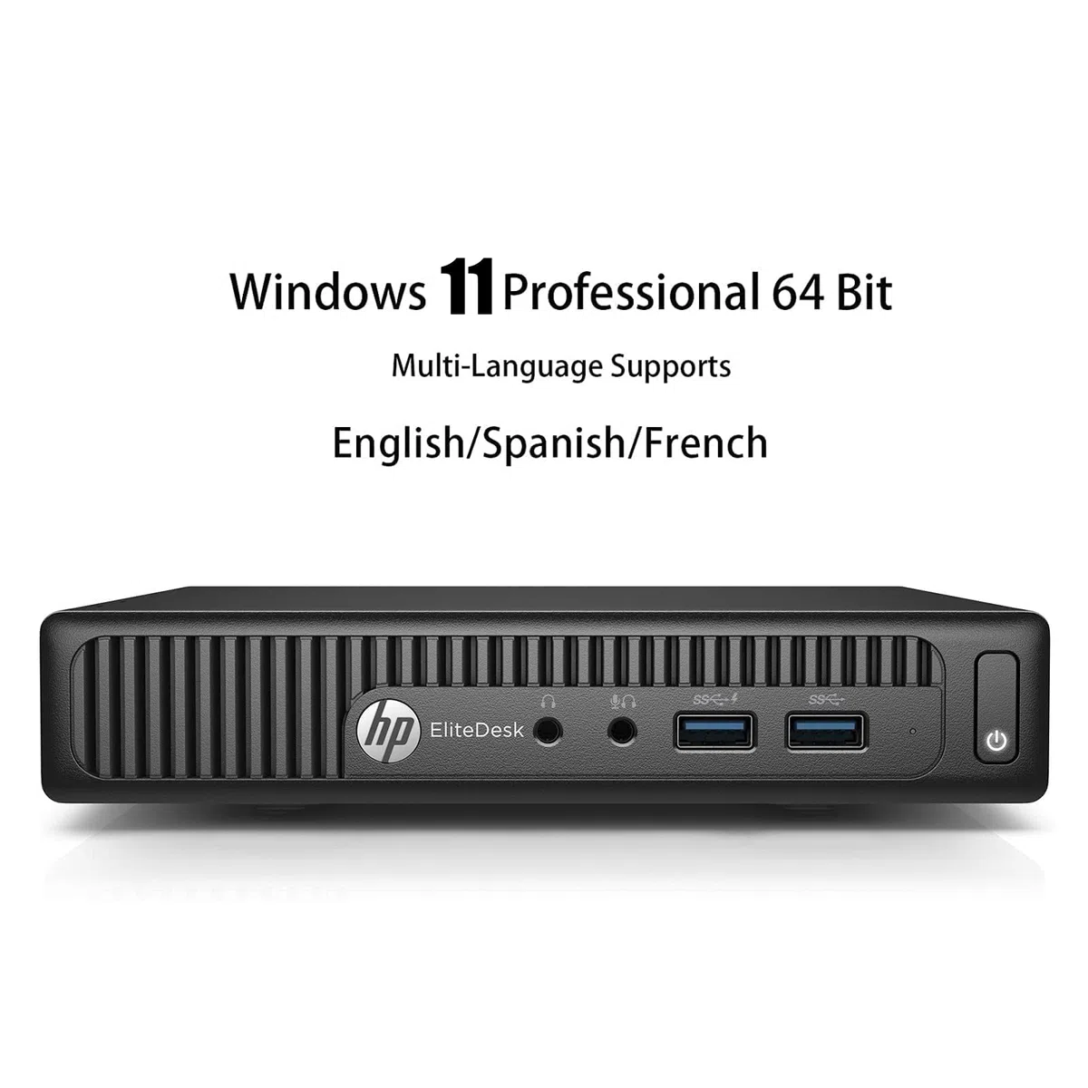 HP EliteDesk 705 G3 mini komputer stacjonarny, AMD A12-9800, 8 GB RAM, 256 GB SSD, WiFi, Bluetooth, klawiatura US QWERTY, Windows 11 Pro (odnowiony)