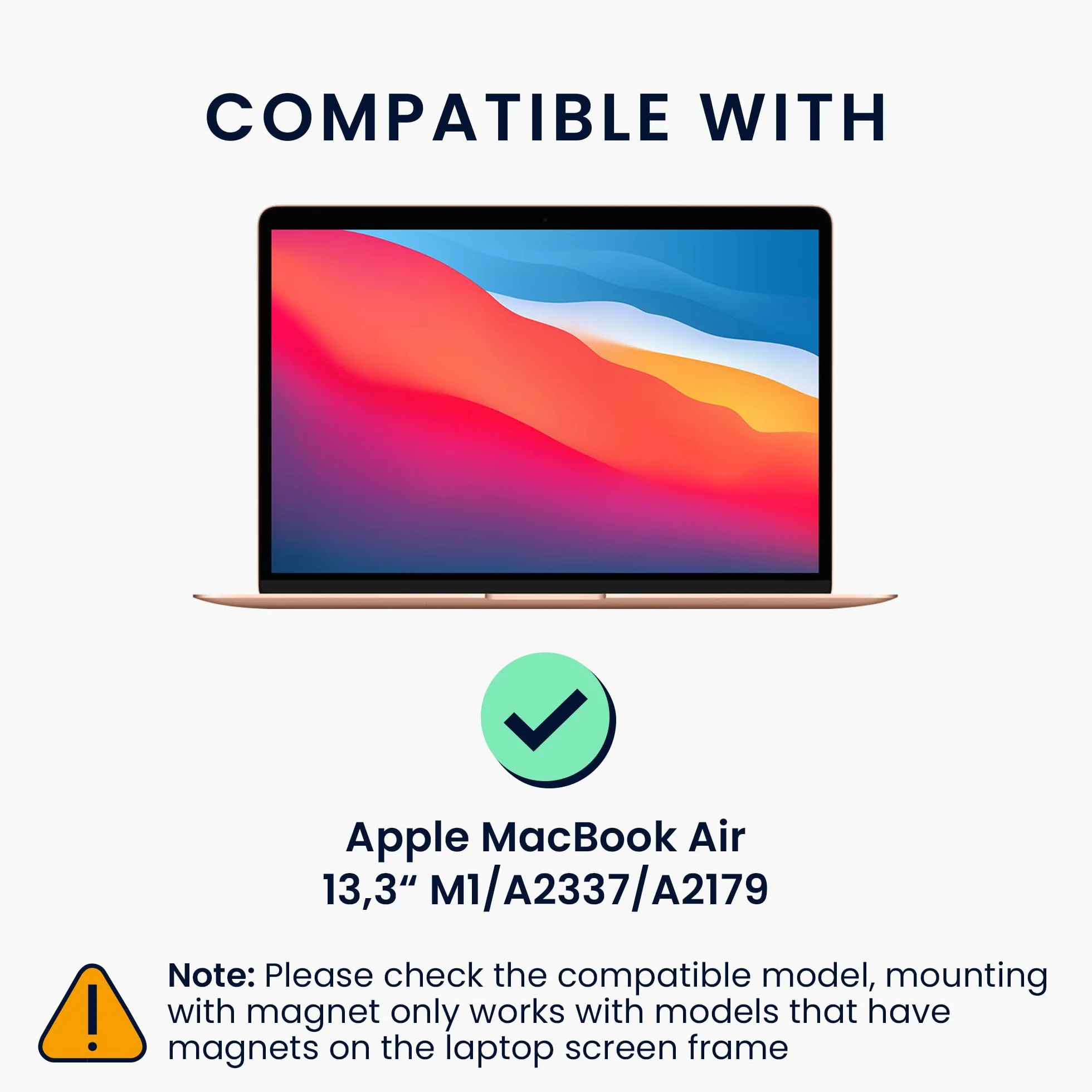 kwmobile Osłona prywatności na laptopa Apple MacBook Air 33.8 cm M1 A2337 A2179, magnetyczna osłona ekranu komputera, ochraniacz monitora laptopa, antyodblaskowa blokada niebieskiego światła