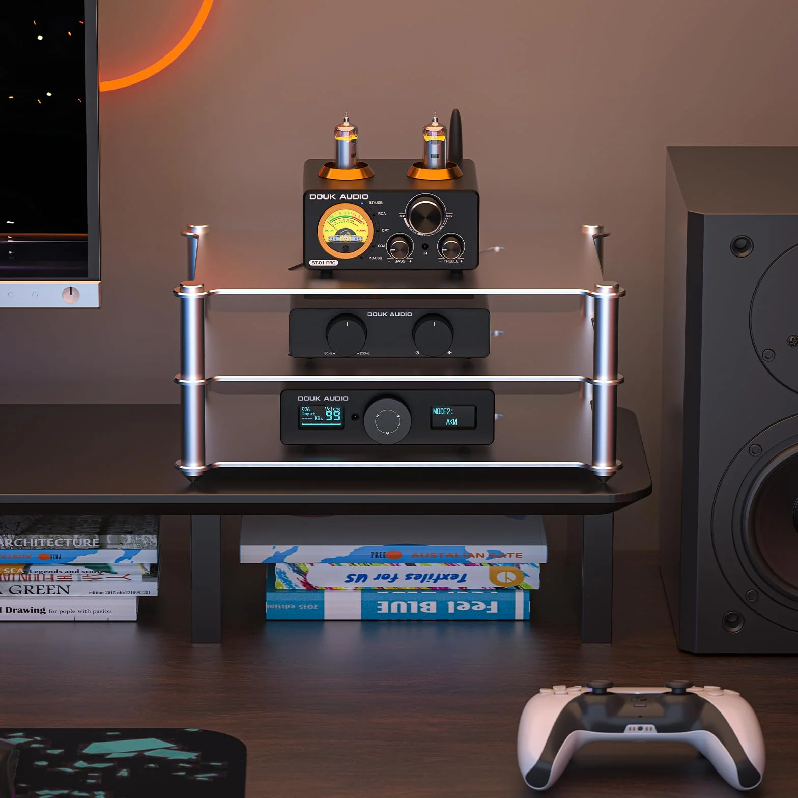 Douk Audio stojak na wzmacniacz aluminiowy wentylowany do kina domowego HiFi AV