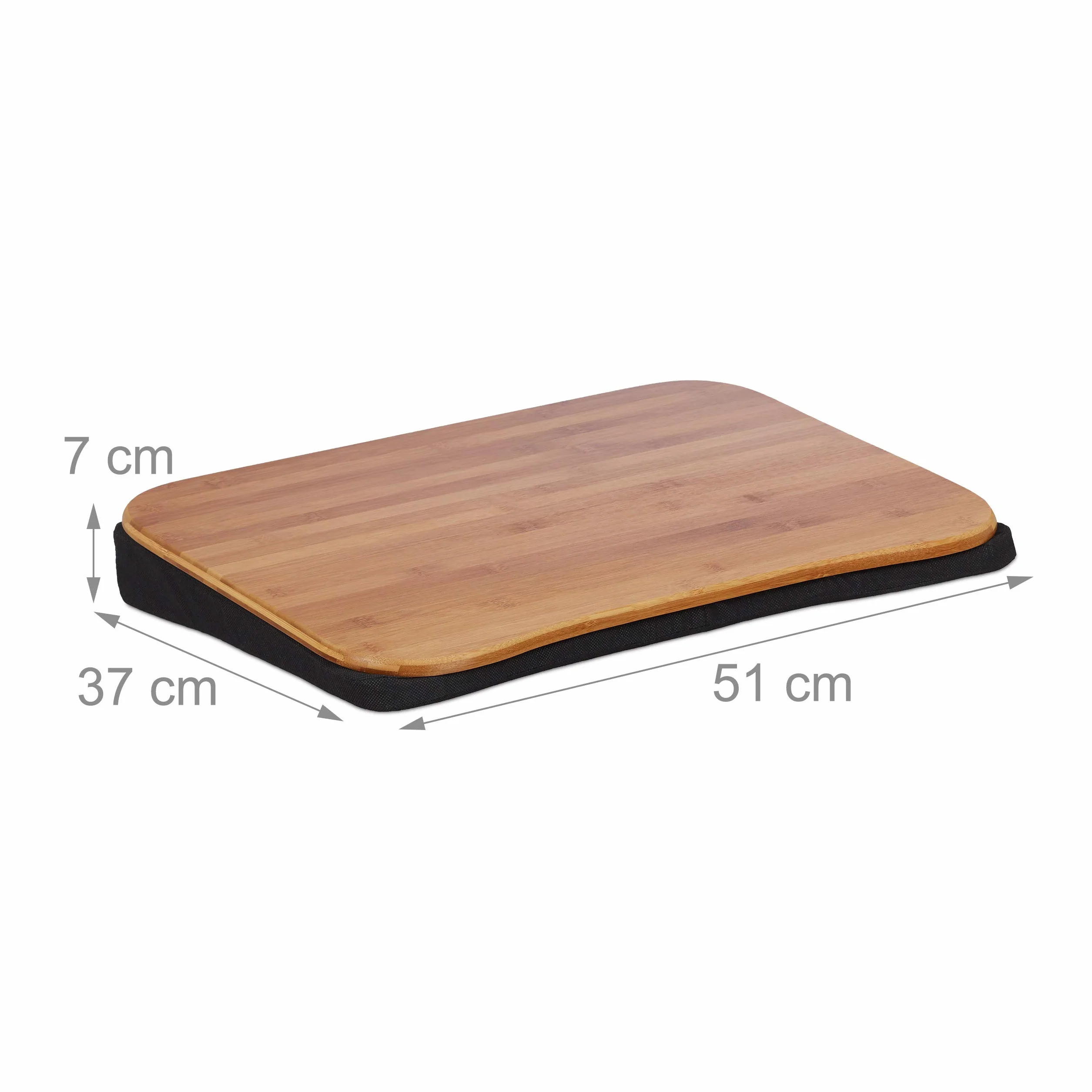 Relaxdays stolik pod laptopa taca do łóżka bambus 51x37cm naturalny