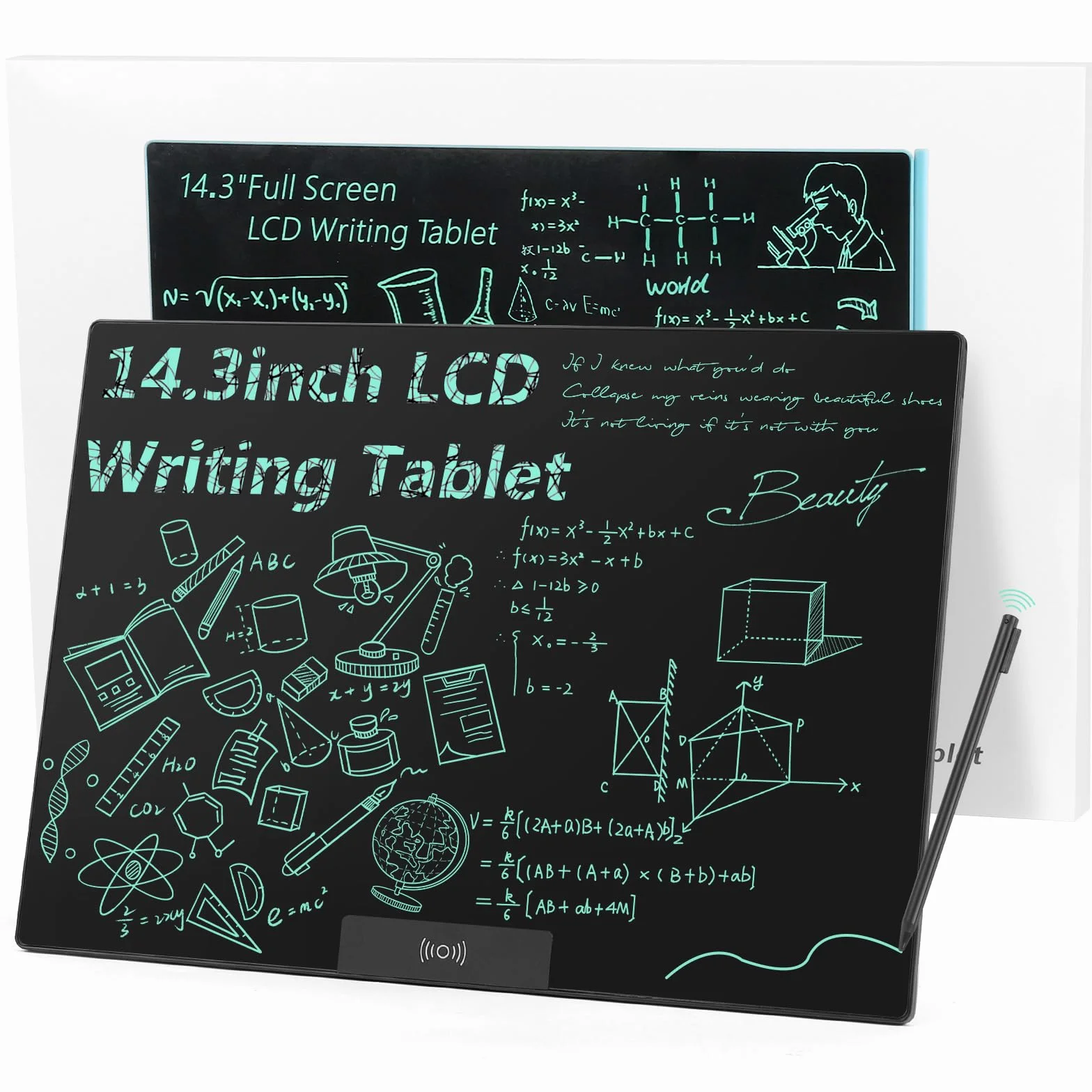 Czemo Tablica do pisania LCD, ekran LCD o przekątnej ekranu 14,3", elektroniczna deska do pisania LCD, cyfrowa deska do rysowania dla dzieci i dorosłych