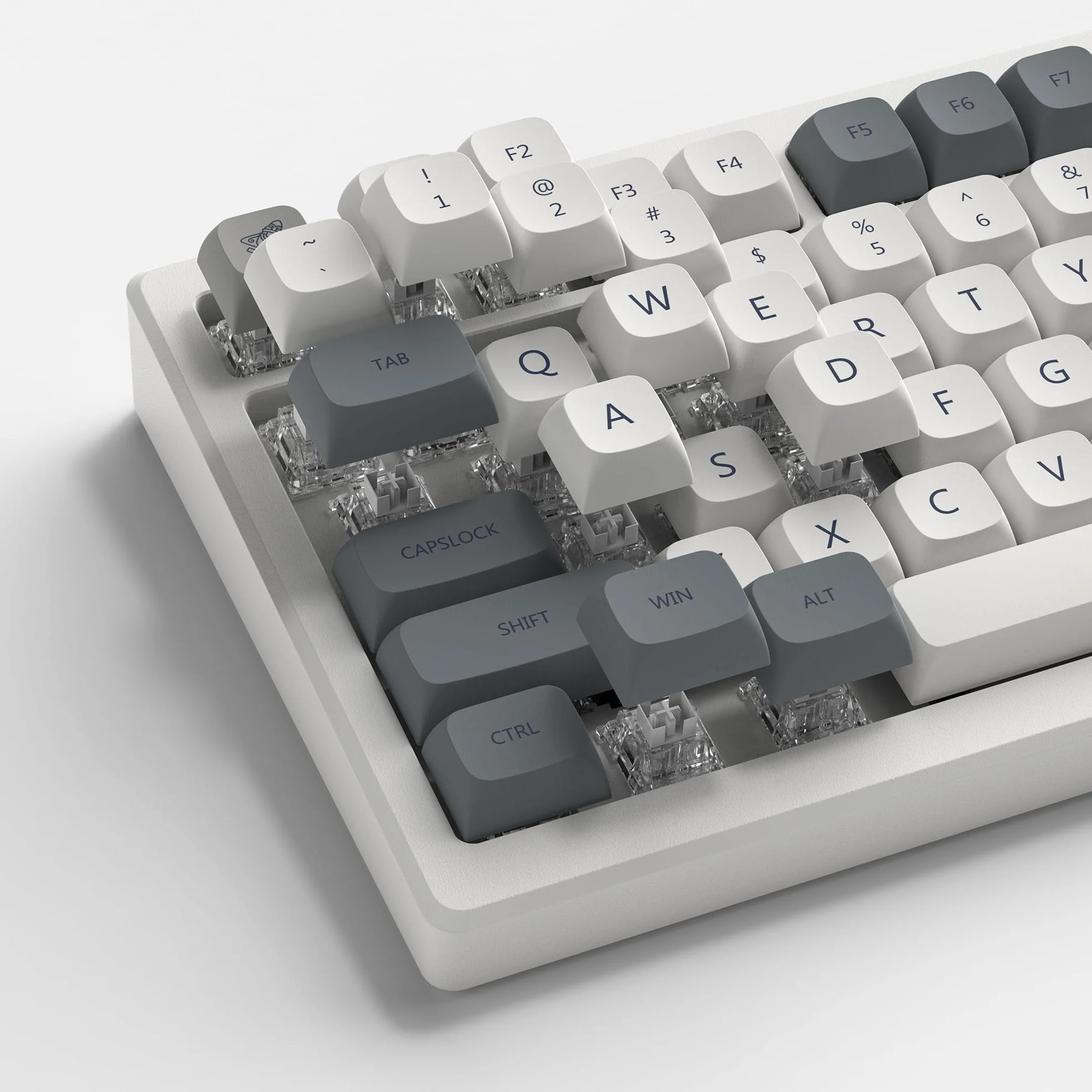 Klawisze retro szare PBT XDA Profile Keycaps 75% Dye-Sub Double Shot 139 klawiszy do klawiatury mechanicznej Gateron MX