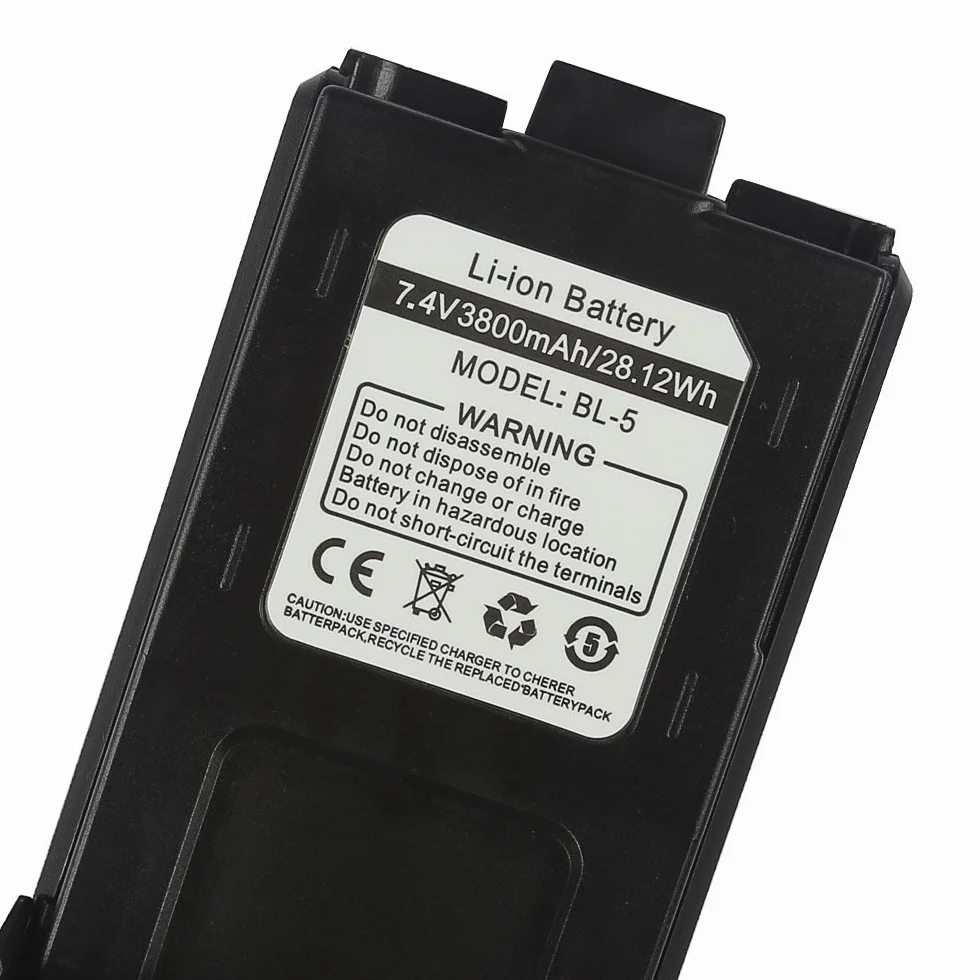 BaoFeng BL-5 3800 mAh przedłużony akumulator kompatybilny z BaoFeng UV-5R, UV-5RTP, UV-5RE, UV-5R PLUS, BF-F8HP, BF-F9, BF-F9 V2 HP dwukierunkowe radio Walkie Talkie