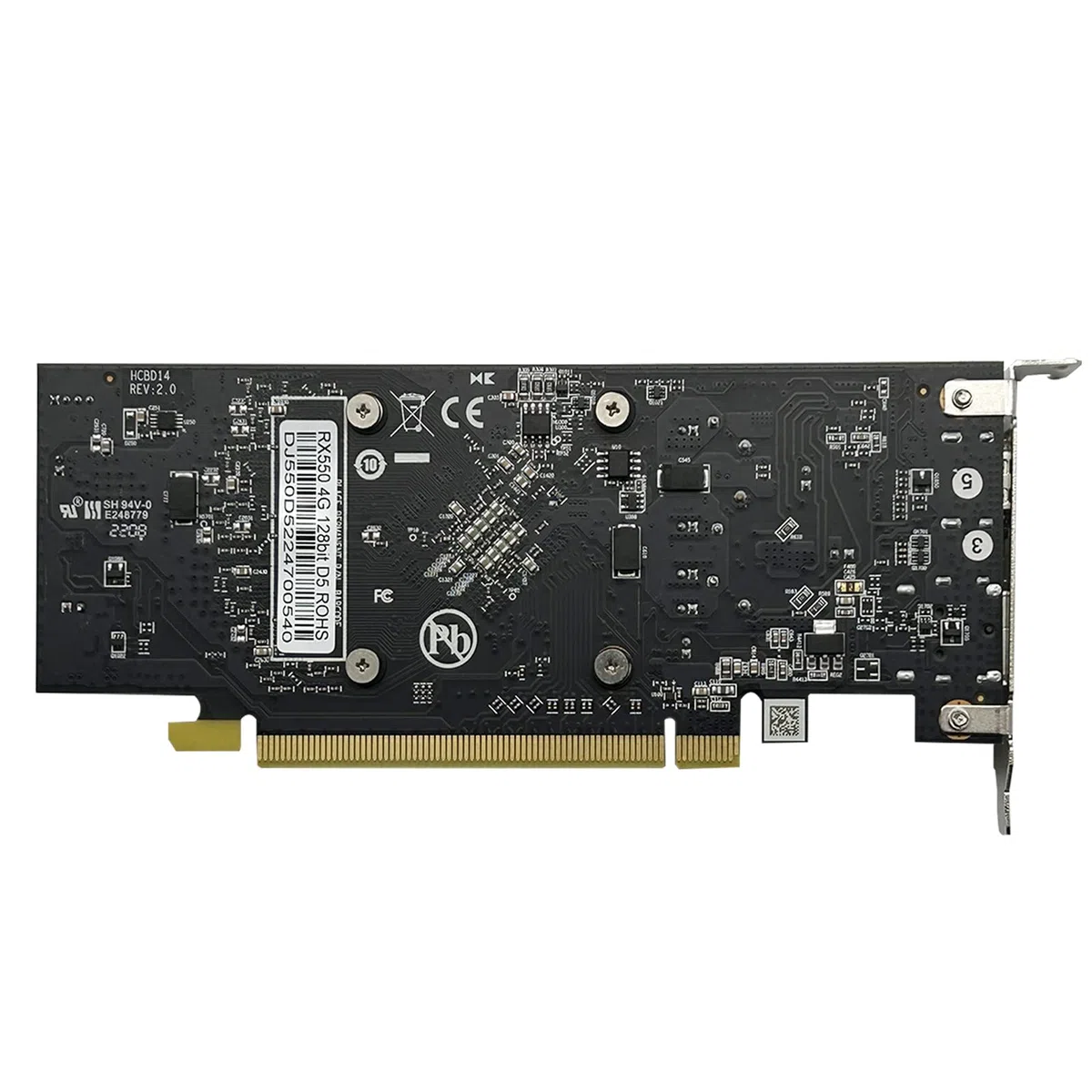 51RISC Karta graficzna Radeon RX 550 LP, niskoprofilowa karta graficzna 4 GB GDDR5, mały format do gier, wyświetlacz 4K, stacjonarny / mini PC SFF karta graficzna (RX 550, 4 GB, niski profil)