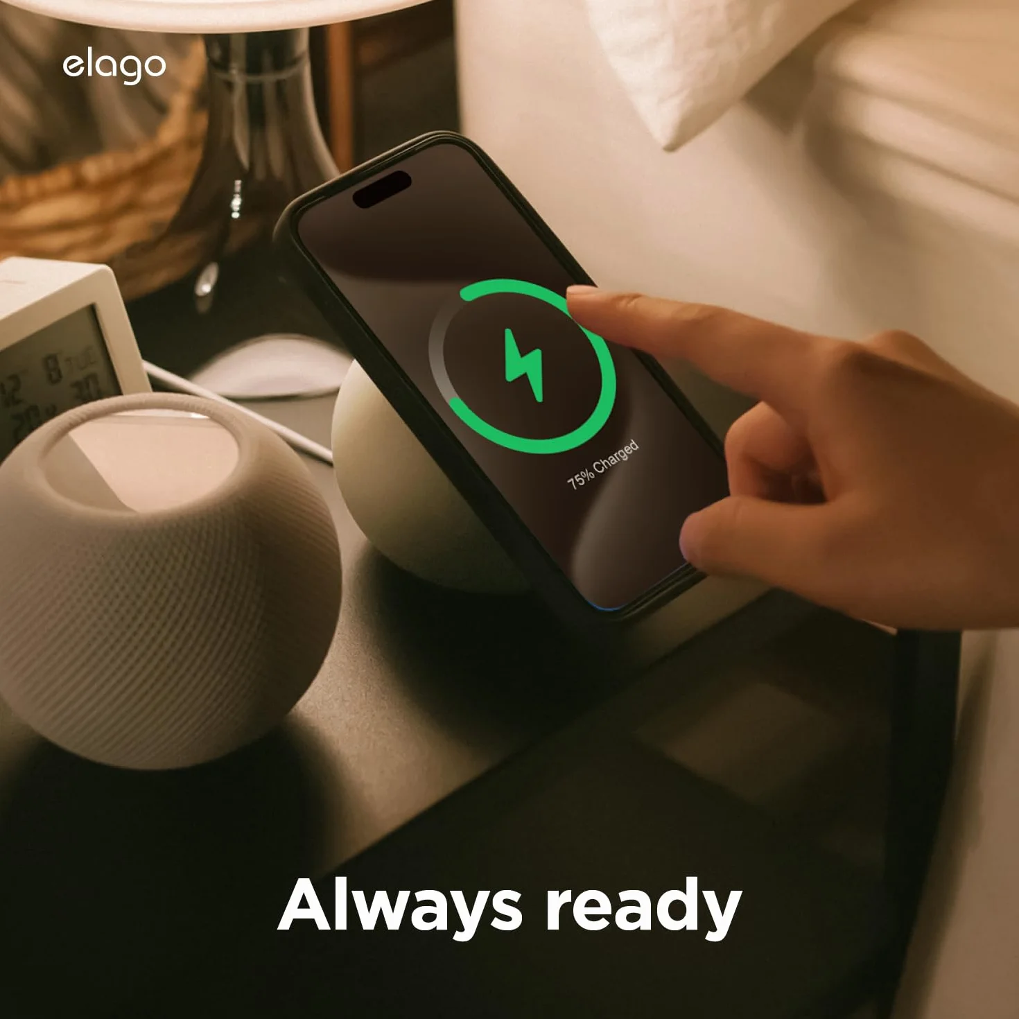elago MS2 Stojak do ładowania Kompatybilny z ładowarką MagSafe, Silikonowy, Klasy Premium, do iPhone’a 15, 14, 13, 12 Seria, ładowarka Nie Jest Dołączona, Czarny