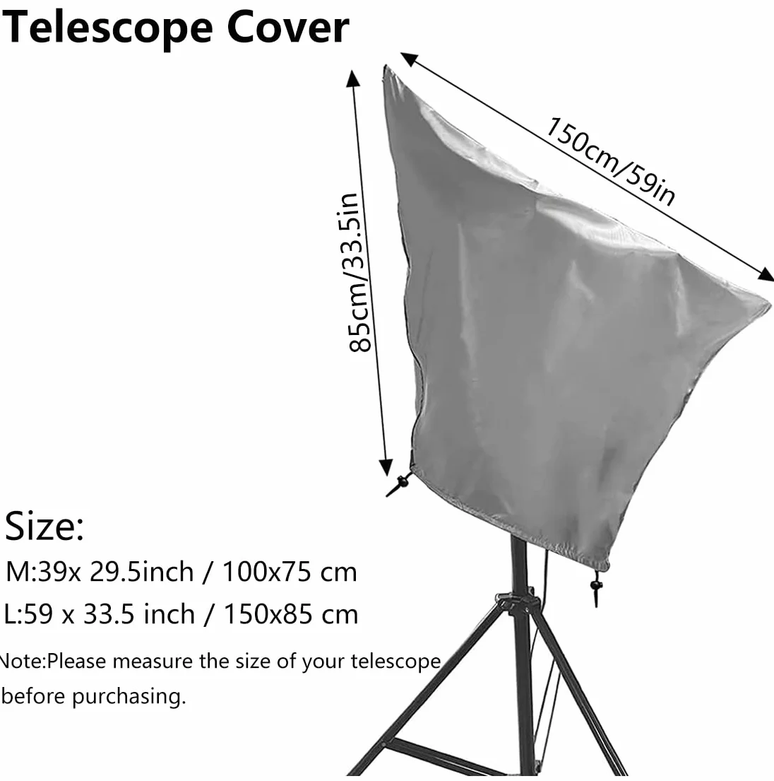 Pokrowiec teleskopowy wodoodporny do Skywatcher Celestron ZEISS srebrny 59x33,5 cal