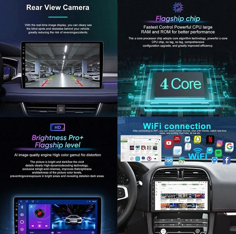 Odtwarzacz Multimedialny 2-Din dla Honda Jazz 2002-2007 Bezprzewodowe Carplay I Android Auto, Pojemnościowy Ekran Dotykowy, Nawigacja Gps Radio Fm Z, 8 Rdzeń 4G+64G