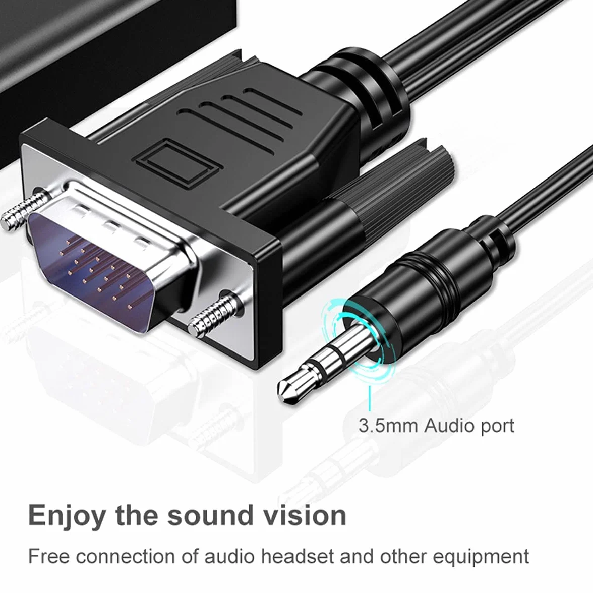Konwerter VGA na HDMI 1080P 60 Hz z kablem audio i zasilaczem