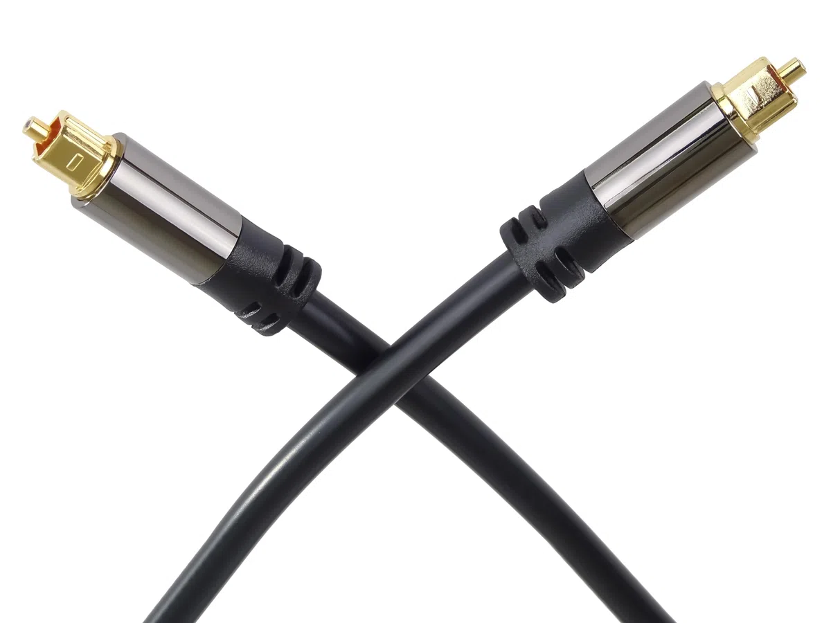 PremiumCord Optyczny Kabel Audio Toslink 3 m, Średnica Zewnętrzna: 6 Mm, Wtyczka Toslink, Kabel Cyfrowy do Zestawu Stereo Hifi Soundable Tv, HQ Audio, Lutowany, Kolor Czarny, Srebrny, Złoty
