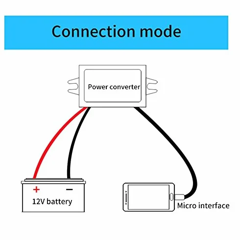 OTVEE Konwerter DC 12V do 5V/3A, Micro USB, Wyświetlacz LED Samochodowy, Zasilacz Converter, Moduł Transformator Adapter