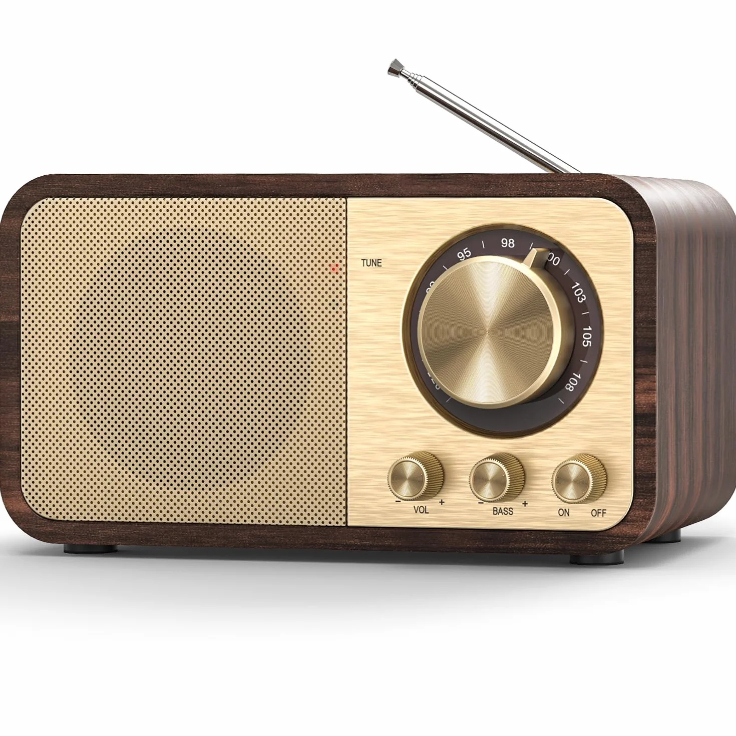 Radio Retro Nostalgiczne z Bluetooth 2000 mAh Głośnik Basowy 5W AUX USB