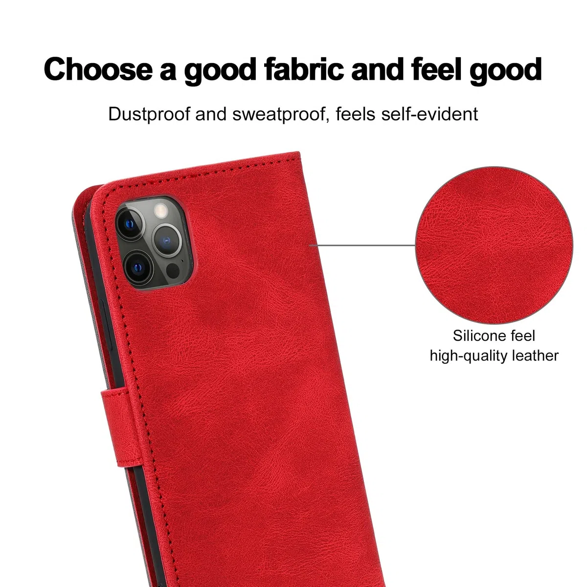 LTL Etui na telefon do iPhone 13 Mini/13/13 Pro/13 Pro Max, wysokiej jakości skórzane etui z klapką, etui z przegródkami na karty, podpórka, magnetyczne zamknięcie, czerwony, 13 6,1 cala