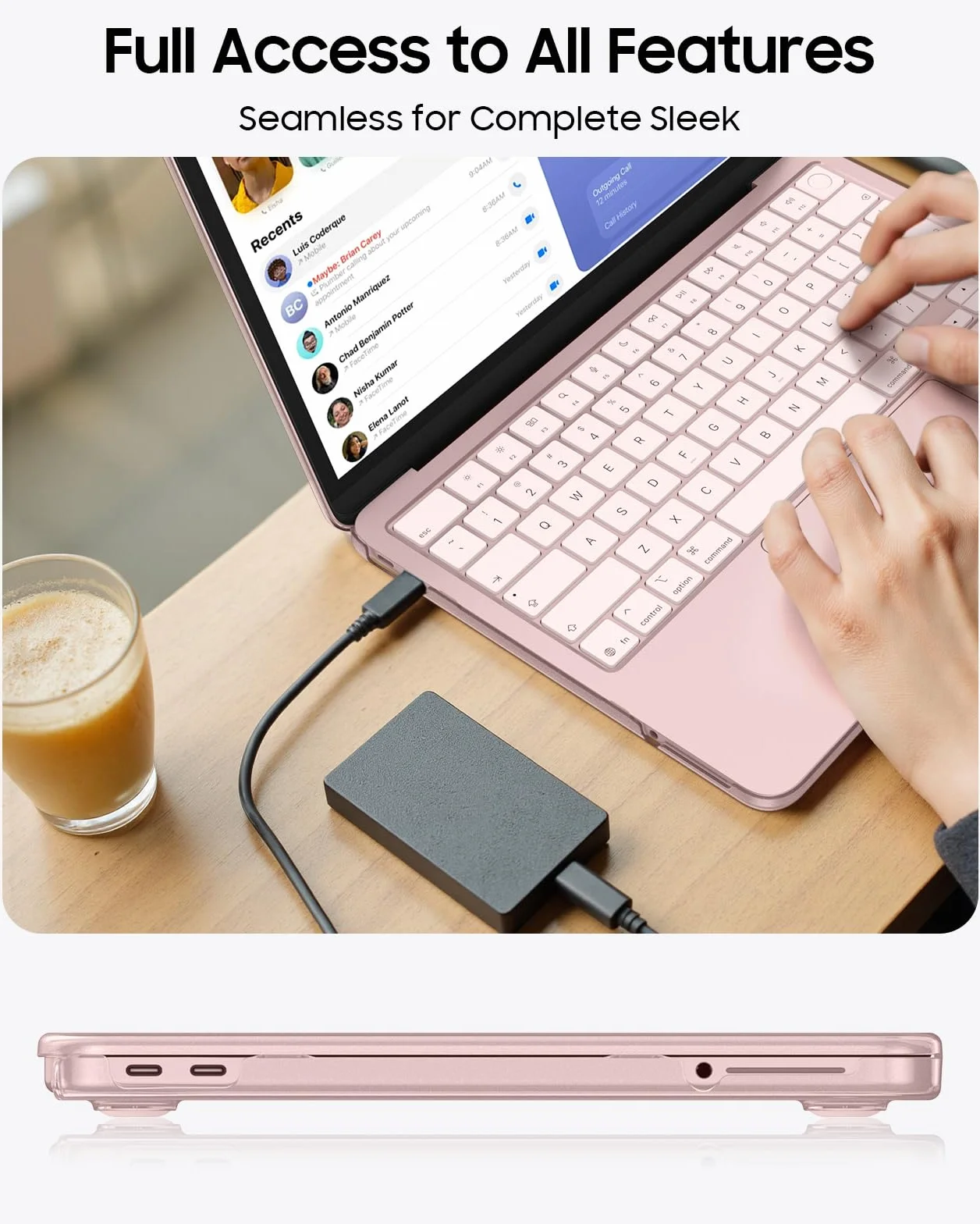 Fintie Etui kompatybilne z MacBook Neo 13 cali A3404 A18 Pro Chip, [100% odpowiada oficjalnemu kolorowi] Premium ultracienkie, matowe, twarde etui, różowe
