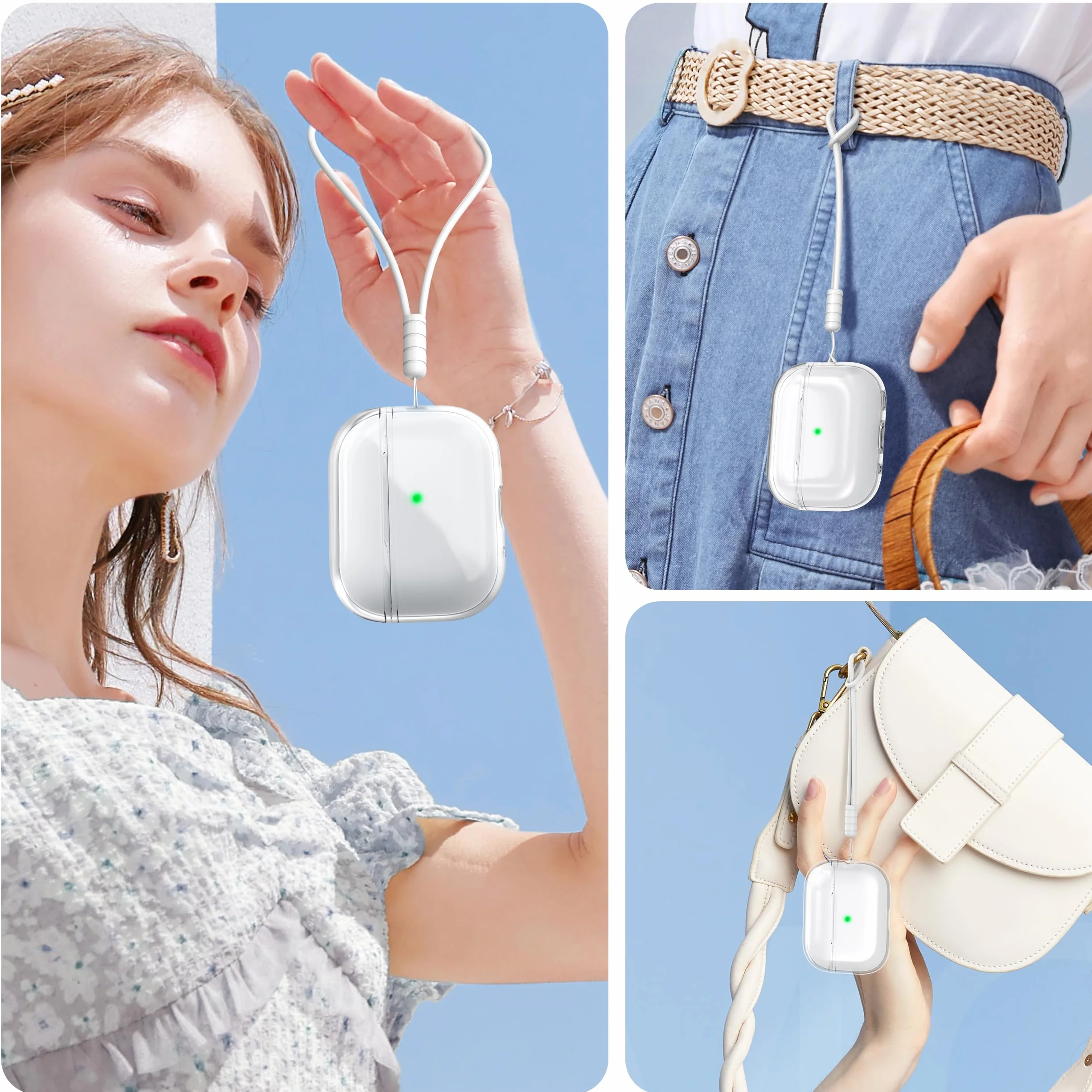 etui do Airpods Pro 2./1. generacji, kompatybilne z etui Airpods Pro, port ładowania USB C 2. generacji, przezroczyste, miękkie, przezroczyste, wstrząsoodporne, wojskowe, przezroczyste
