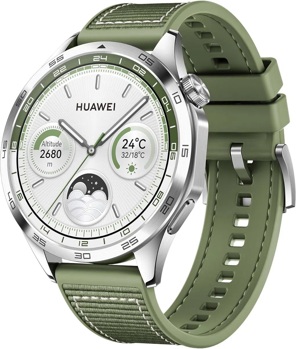 HUAWEI Watch GT 4 46 mm Smartwatch, Do 14 dni pracy na baterii, Kompatybilny z Androidem i iOS, dokładne zarządzanie zdrowiem, Monitorowanie tętna, SpO2, GPS, zielony