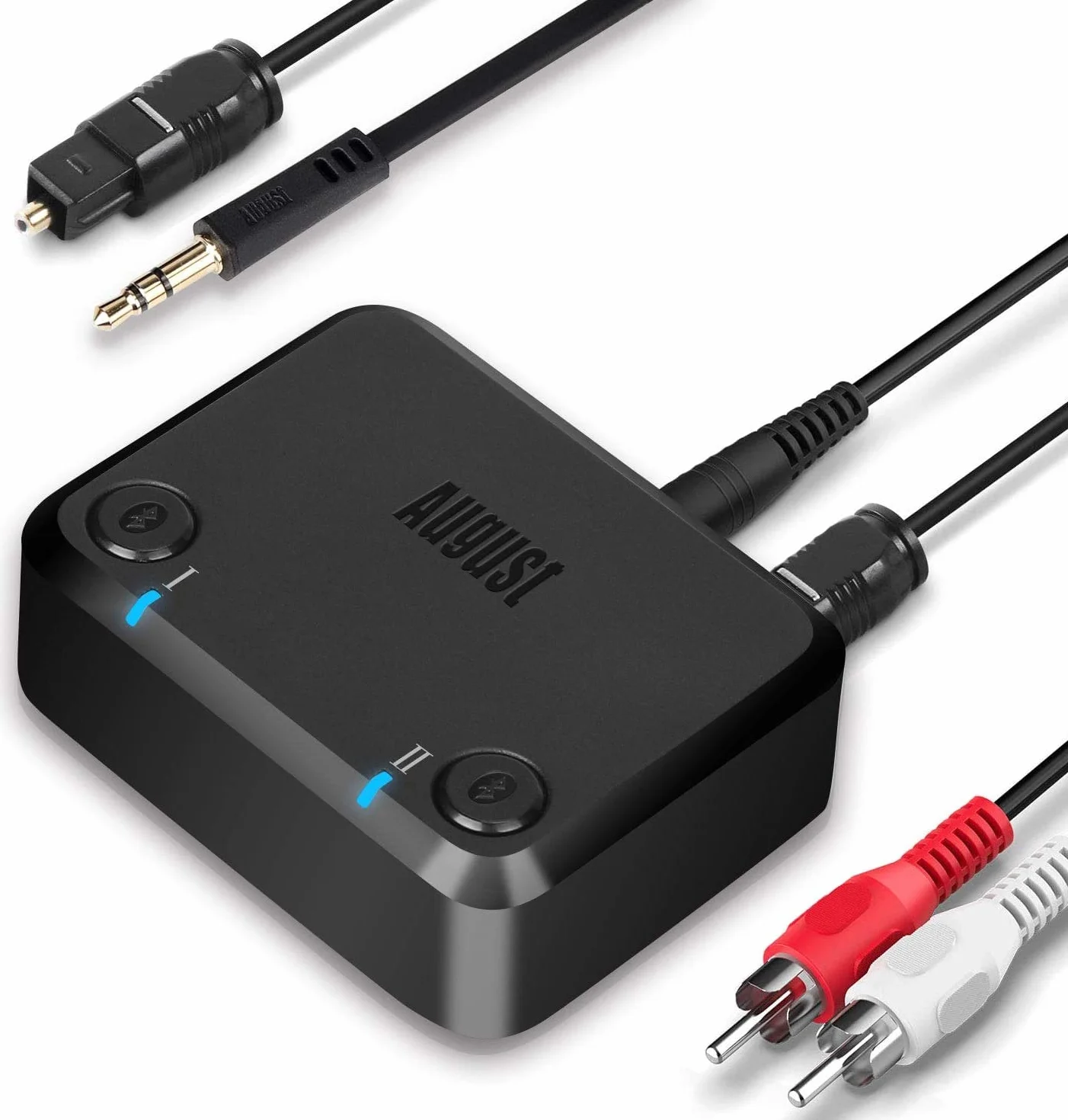 Nadajnik Bluetooth 5.0 do telewizora, August MR270-HD, bezprzewodowy adapter audio z aptX HD, niskie opóźnienie i wielopunktowe połączenie dwóch par słuchawek jednocześnie, adapter nadajnika HiFi,