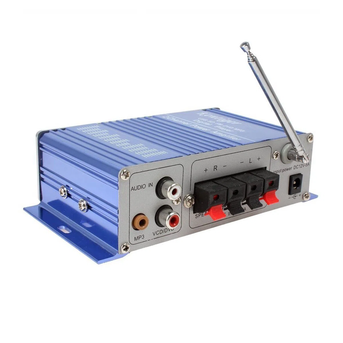 DollaTek 12 V Hi-Fi cyfrowy wzmacniacz audio stereo USB SD DVD FM Audio stereo radio MP3 g?o?nik samochodowy wzmacniacz Bluetooth HiFi Mini 2-kana?owy wy?wietlacz cyfrowy odtwarzacz zasilania do