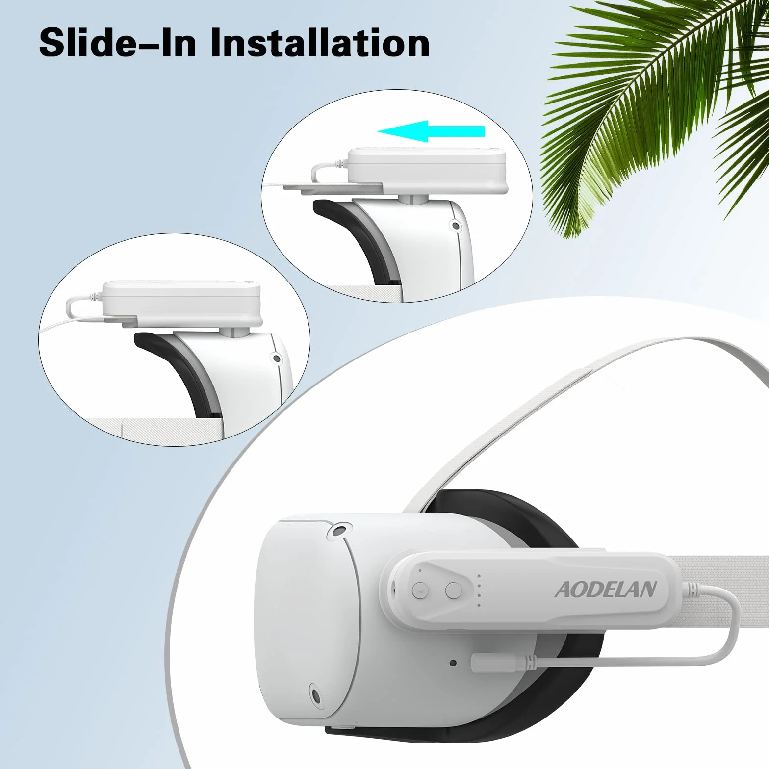 Akumulator 5000 mAh ze światłem na podczerwień do Meta/Oculus Quest 2, zwiększa czułość śledzenia dłoni w ciemności, przenośny powerbank kompatybilny z Elite Strap wydłużony czas odtwarzania 2–4