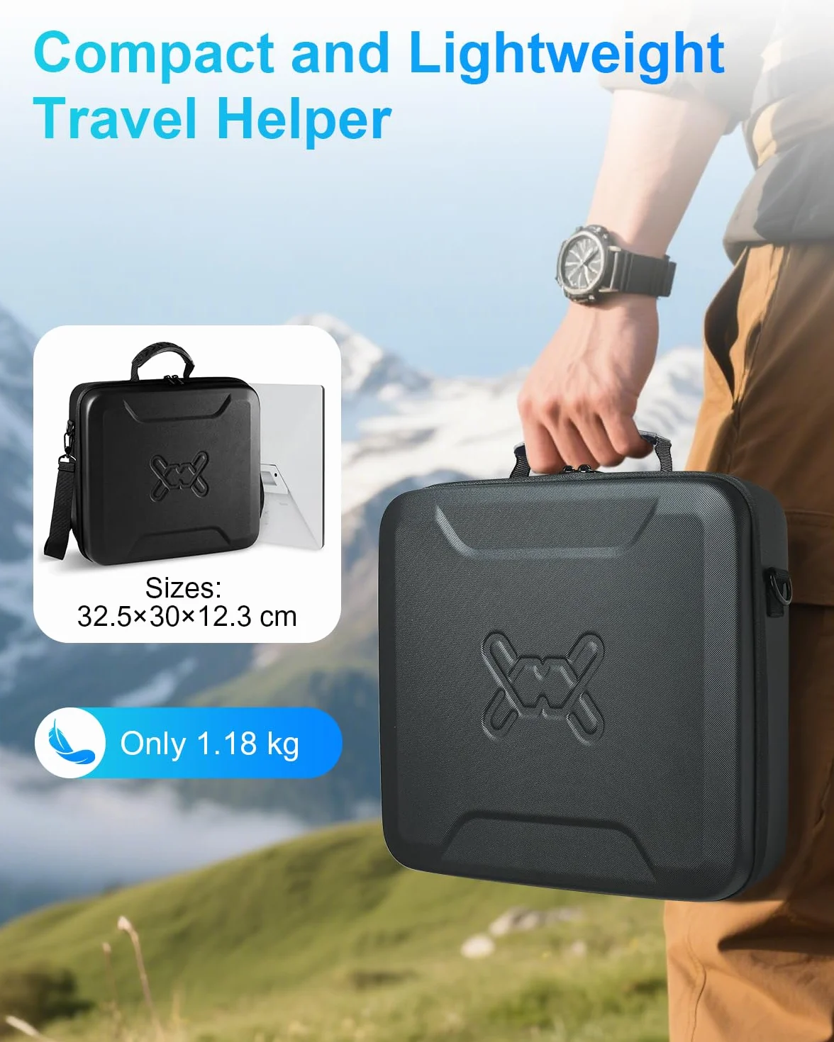 MWIN Starlink Mini etui, Ochronna Torba do Przechowywania Akcesoriów Starlink, mini, Odporna na Wstrząsy, Odporna na Zachlapanie, Lekka, do Podróży i Przygód na świeżym Powietrzu (Czarna)