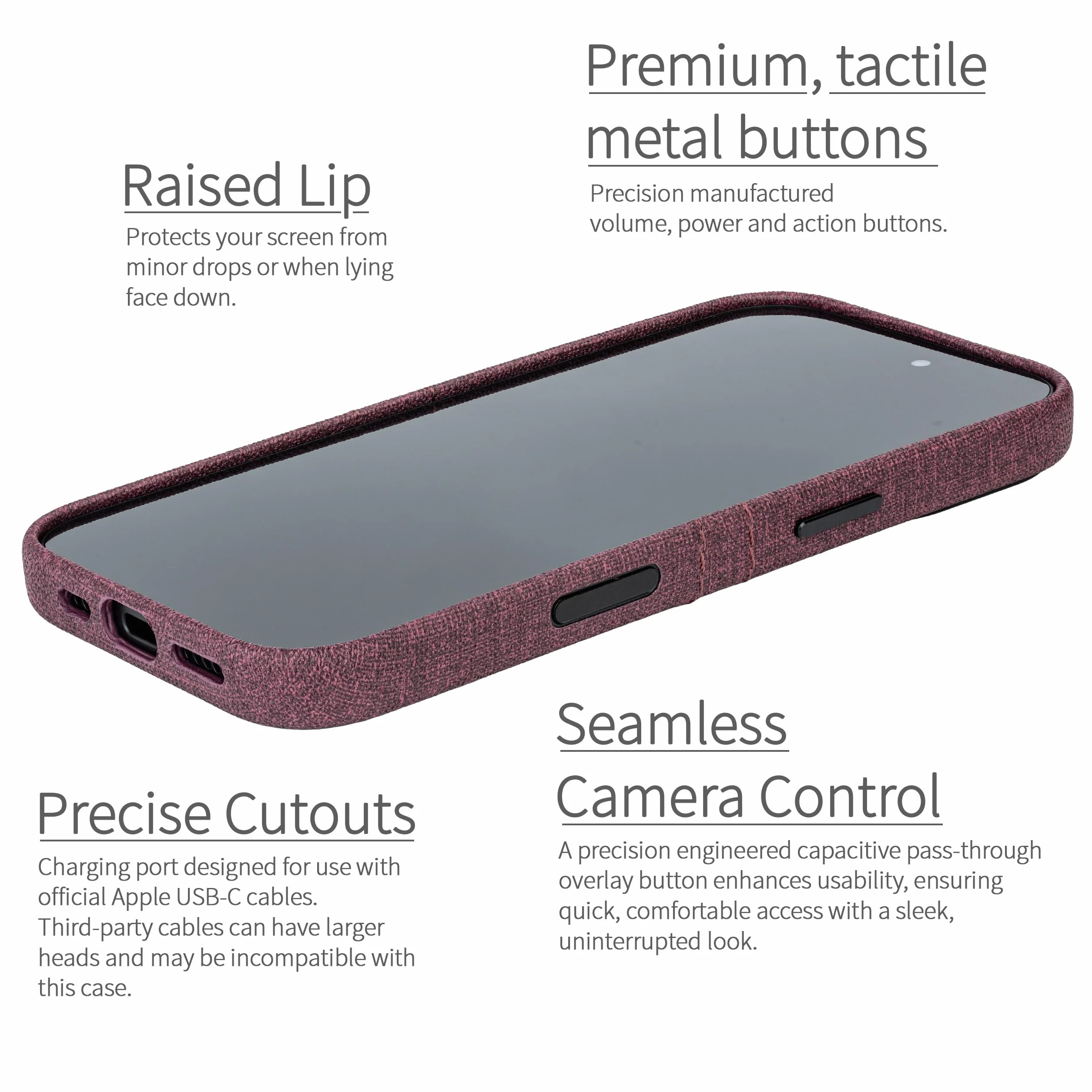 Dockem Etui na Karty do iPhone 17 z Magnetyczną Płytką Montażową, Przycisk Sterowania Aparatem, Portfel z 2 Kieszeniami: M2 Luxe Sztuczna Skóra Styl Płótna (Burgundia)