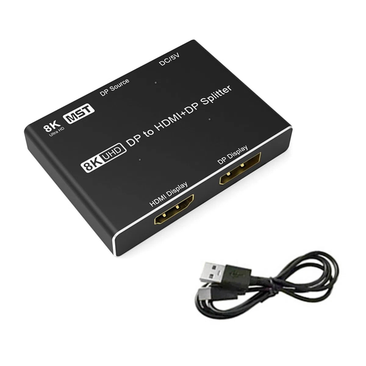 DAGIJIRD Rozdzielacz DP na HDMI/DP 8K @30Hz DisplayPort Multi Monitor Adapter Konwerter DisplayPort na HDMI/DP Adapter Multi Monitor Splitter
