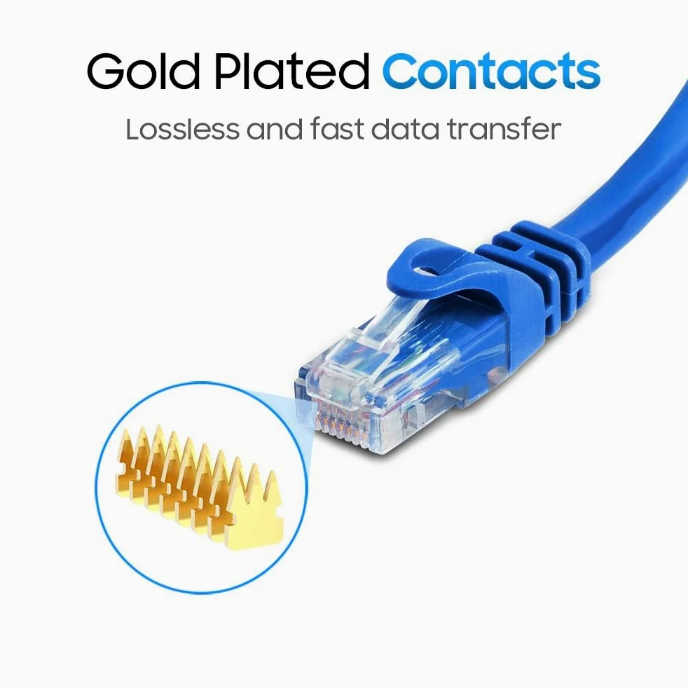 Cmple Kabel Ethernet Cat6 10 Gb/s, kabel sieciowy komputerowy z pozłacanymi złączami RJ45, kabel sieciowy Ethernet LAN 550 MHz Cat6 obsługuje standardy Cat6, Cat5e, Cat5, niebieski