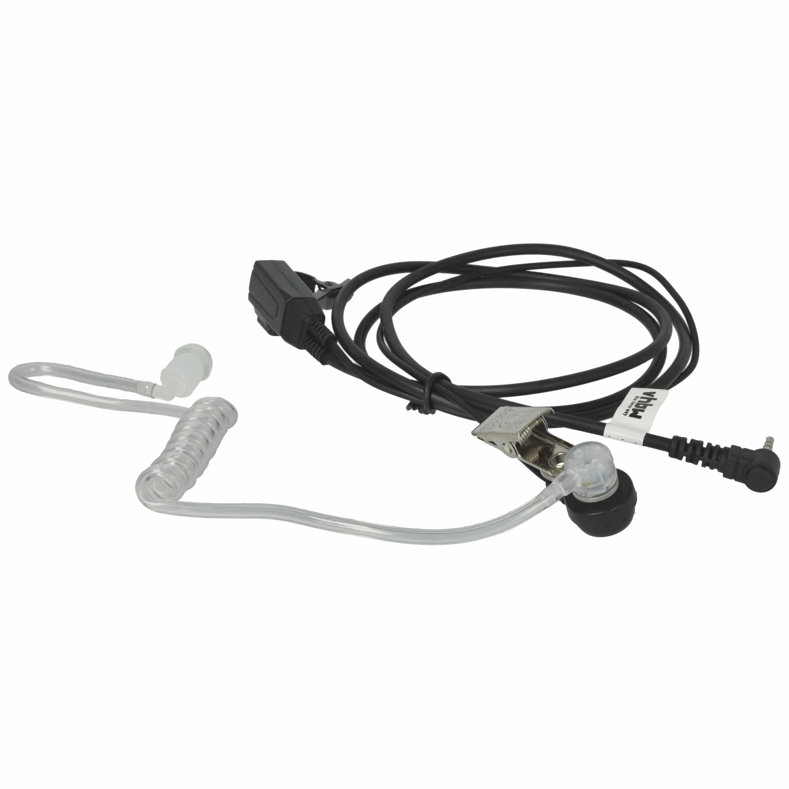 vhbw Zestaw słuchawkowy kompatybilny z Motorola T5700, T5620, T5720, T5710, T5600, T5550 - czarny, przezroczysty wąż akustyczny
