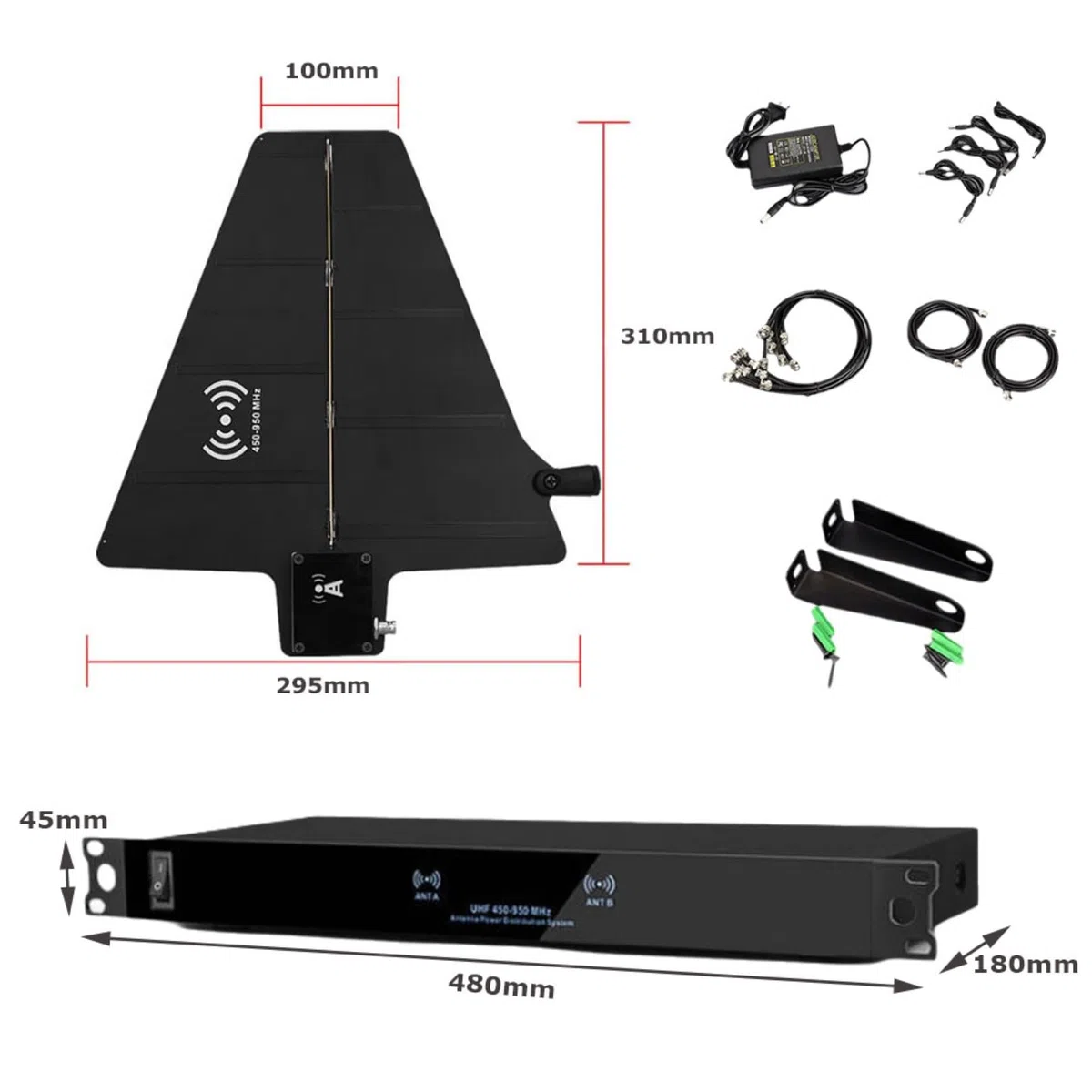 System Dystrybucji Mocy Anteny Uhf, Aktywne Anteny Kierunkowe 450-950 Mhz, Wzmacniacz Sygnału Mikrofonu Bezprzewodowego Z 2 Antenami, Do Użytku Na Wesela