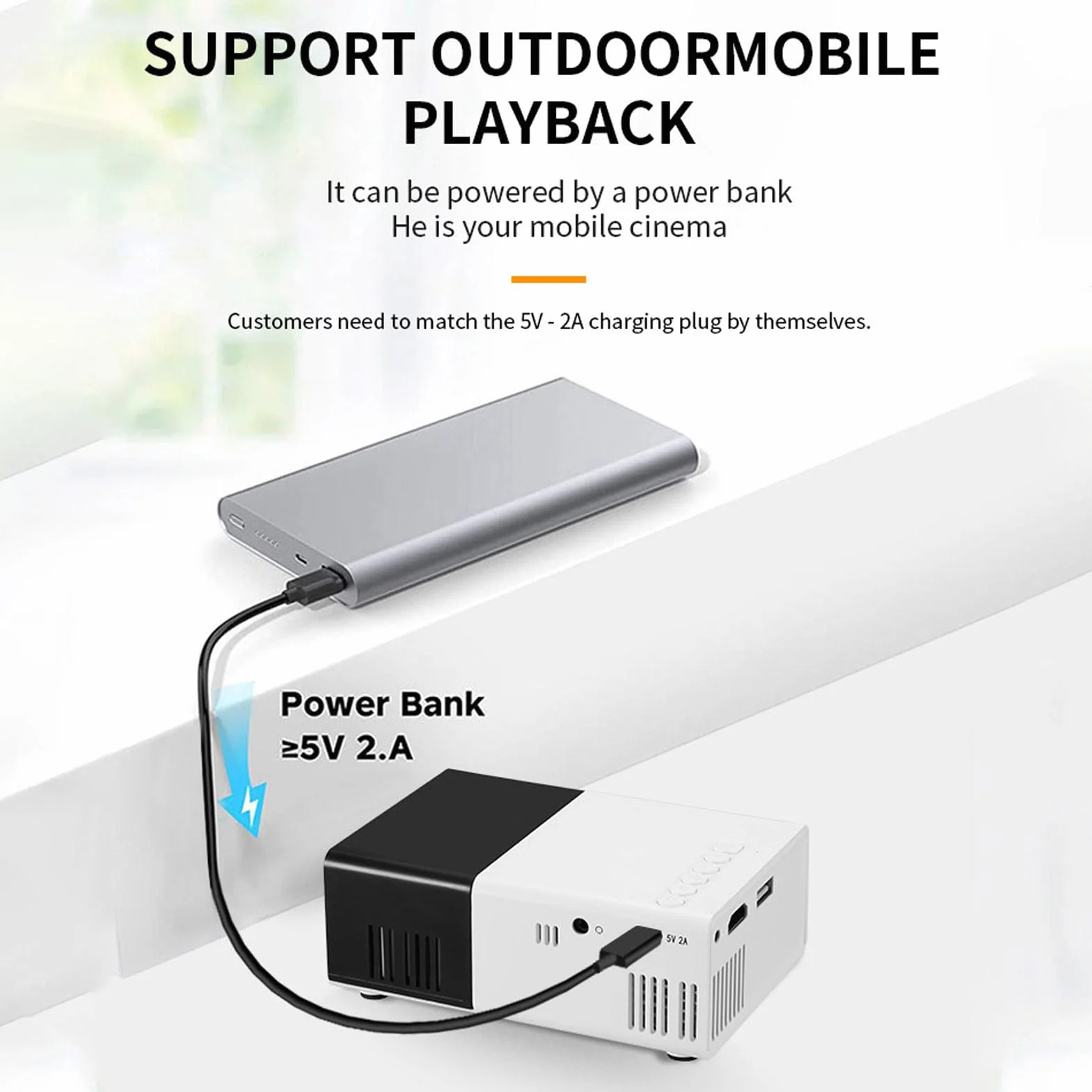 Lazmin112 Mini Projektor, Przenośny Projektor Full HD 1080P, jasność 6000 Lm i automatyczną korekcję Trapezu, Kompatybilny ze Smartfonem USB, do Filmów w Domu na świeżym Powietrzu