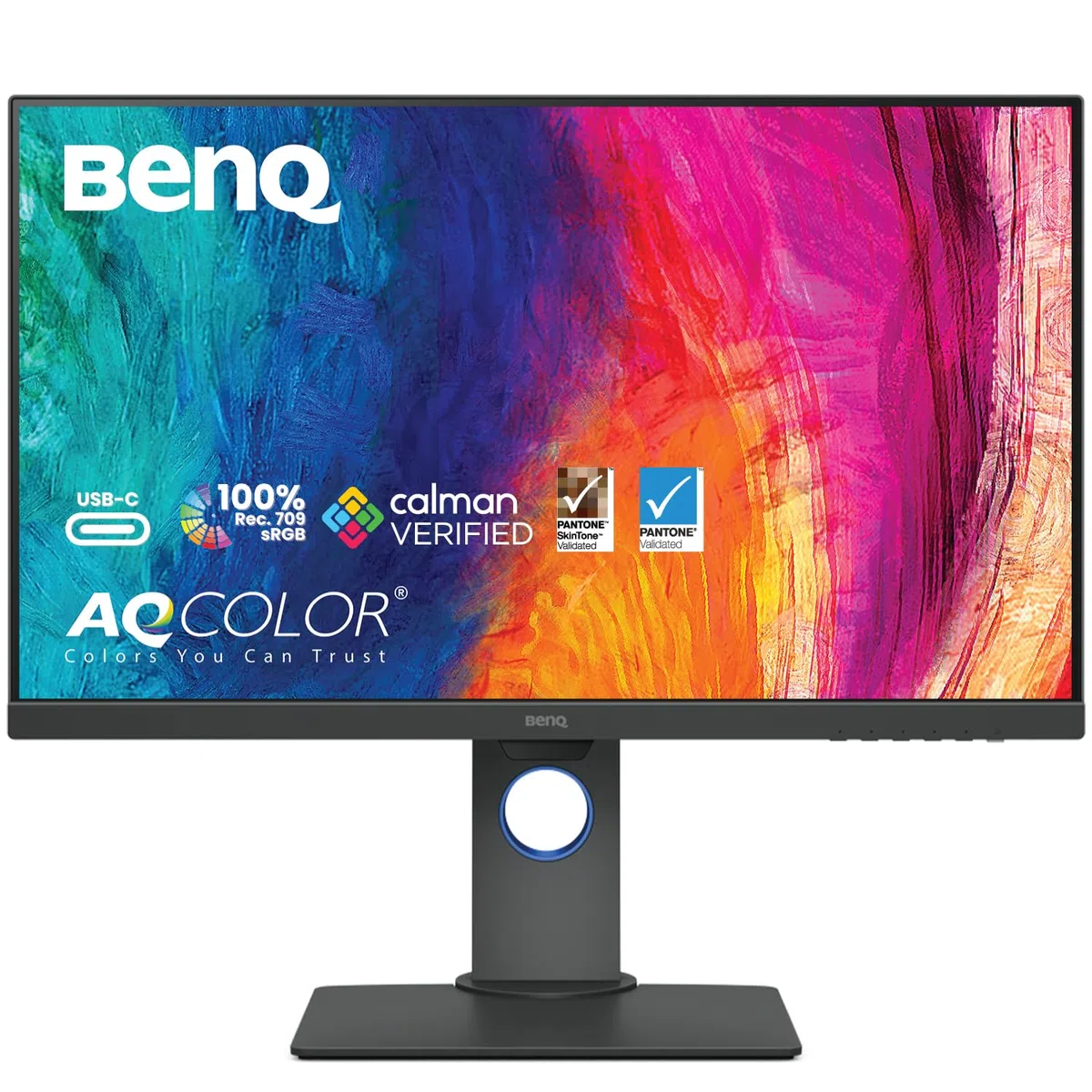 BenQ PD2705Q 27-calowy monitor 2K QHD dla Mac, projektowanie komercyjne/graficzne, edycja wideo, USB-C, 100% sRGB/Rec.709, pilot wyświetlacza, KVM, niskie niebieskie światło, bez migotania, IPS,