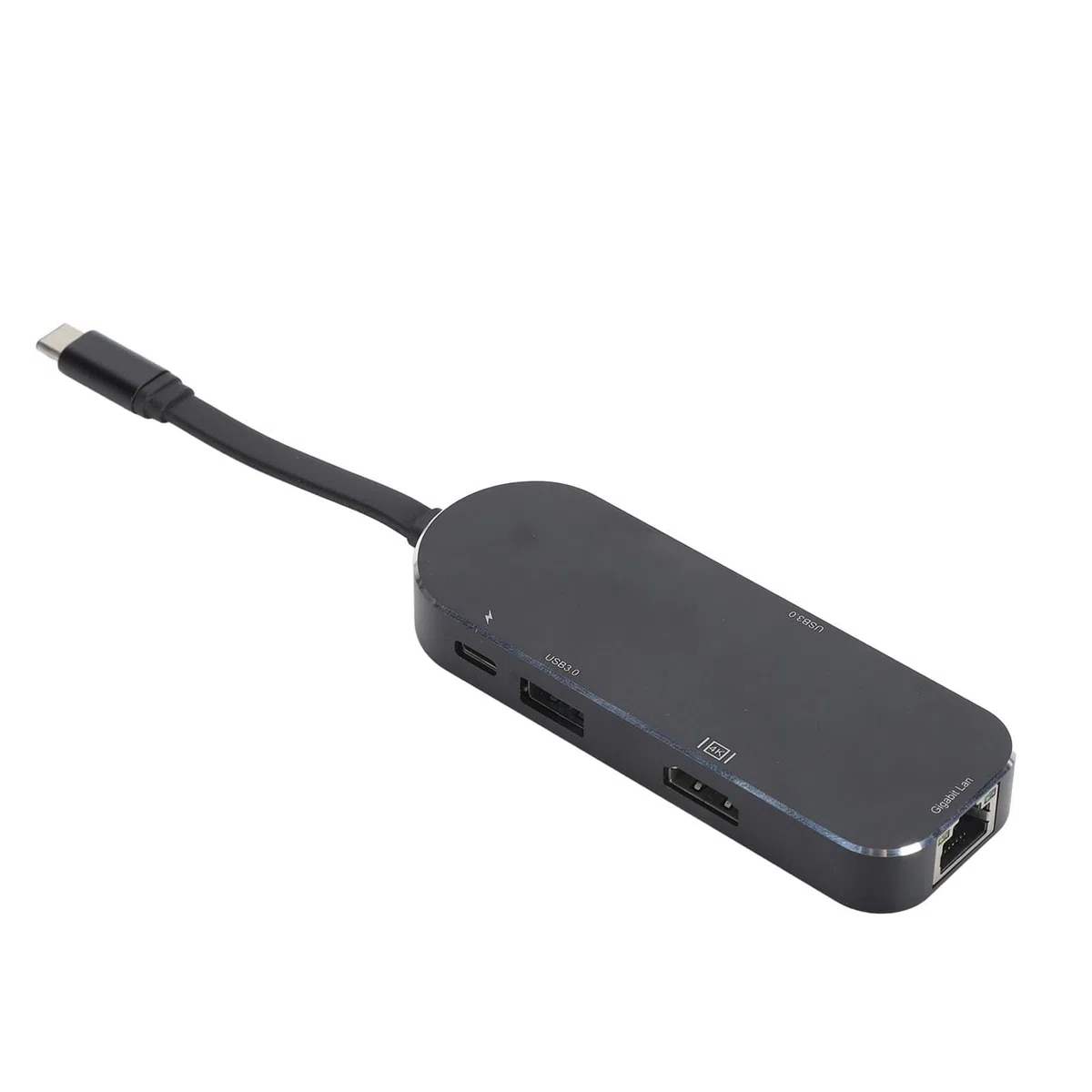 Stacja Dokująca 7 w 1 Hub ze Stopu Aluminium z Wyświetlaczem 4K HD i Złączem RJ45 do Gier Komputerowych i Użytku z Wieloma Urządzeniami (Czarny)