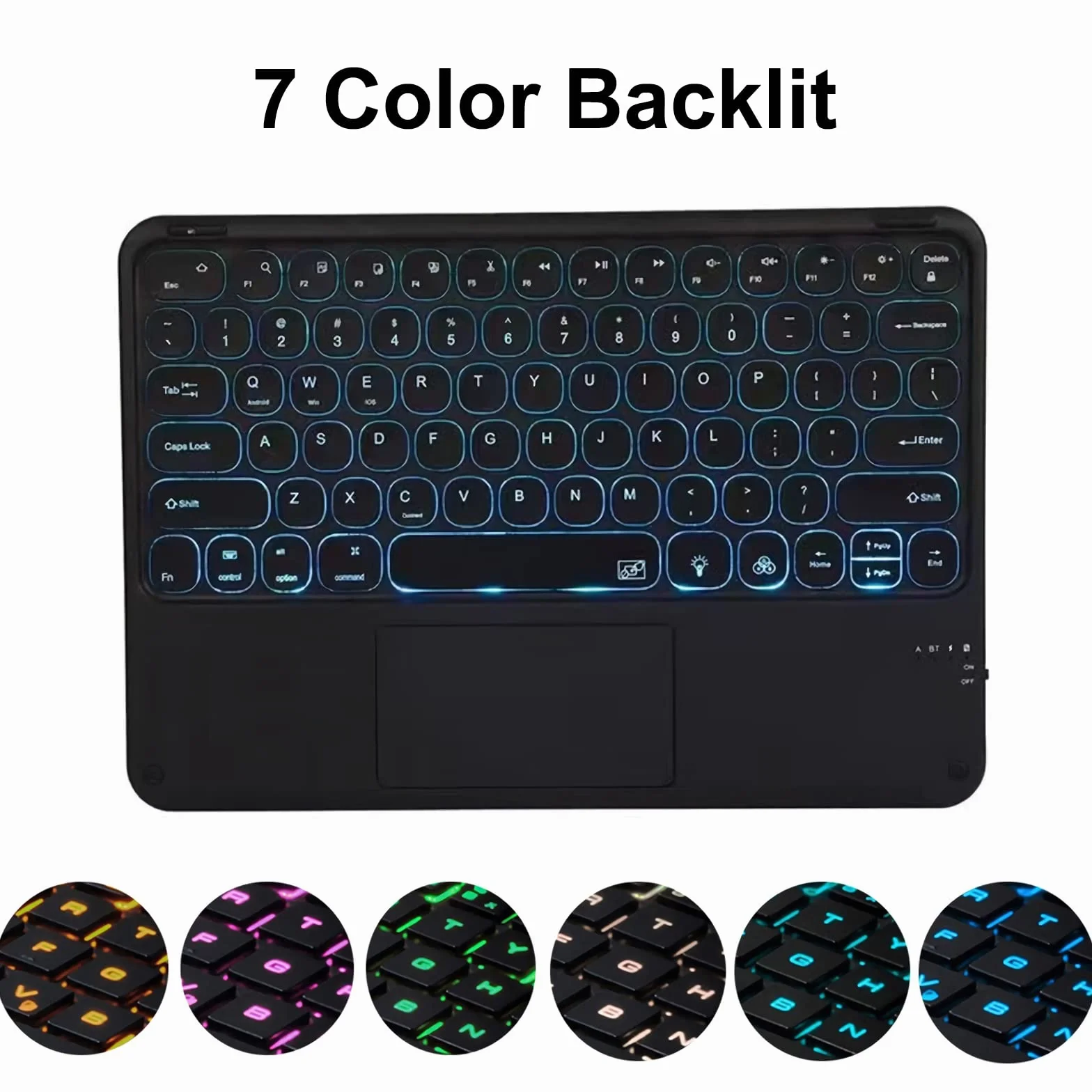 Etui z klawiaturą do Xiaomi Mi Pad 7/7 Pro 11.2", Wbudowany Uchwyt Na Ołówek, Magnetyczna Odłączana Bezprzewodowa Podświetlana Klawiatura z Myszą Bluetooth,Black 1