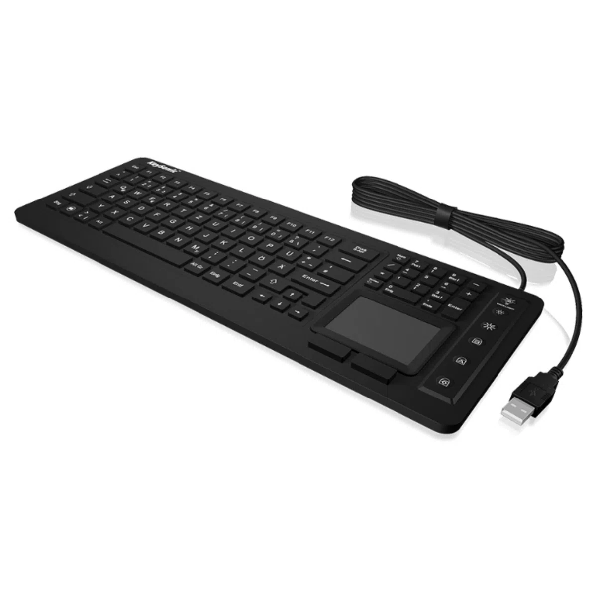 KeySonic KSK-6231 INEL (CH) klawiatura przemysłowa, przewodowa USB z panelem dotykowym, wodoszczelna, pyłoszczelna (IP68), silikon, czarna
