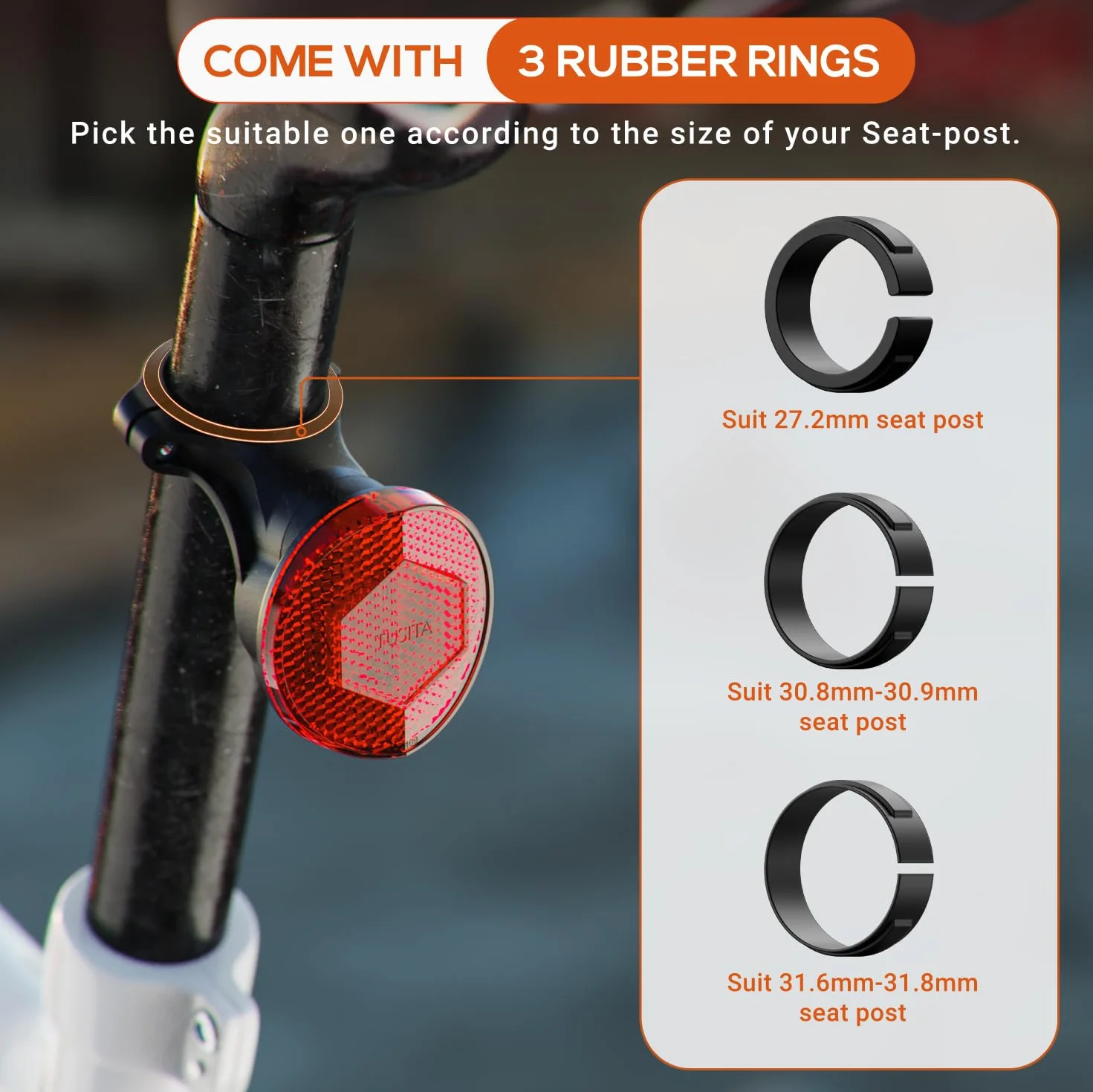 TUSITA Uchwyt Rowerowy Airtag, Ukryty Uchwyt na Sztycy Rowerową Kompatybilny z Airtags & Garmin Varia, Przeciwkradzieżowy Air tag GPS Tracker Uchwyt na Rowerowy