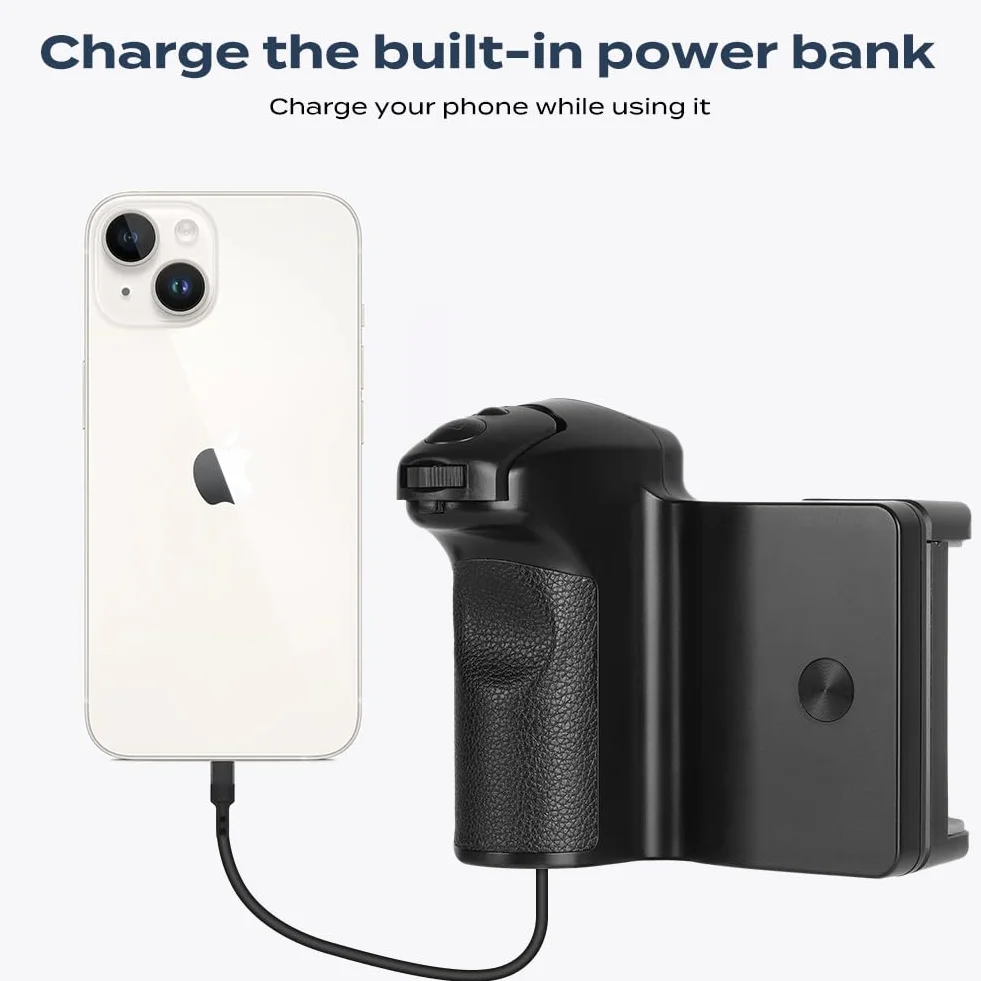 HOTUT Smartphone uchwyt na kamerę z pilotem zdalnego sterowania Bluetooth - uchwyt stabilizator z przyłączem statywu i zimnym butem - do iPhone'a i Androida