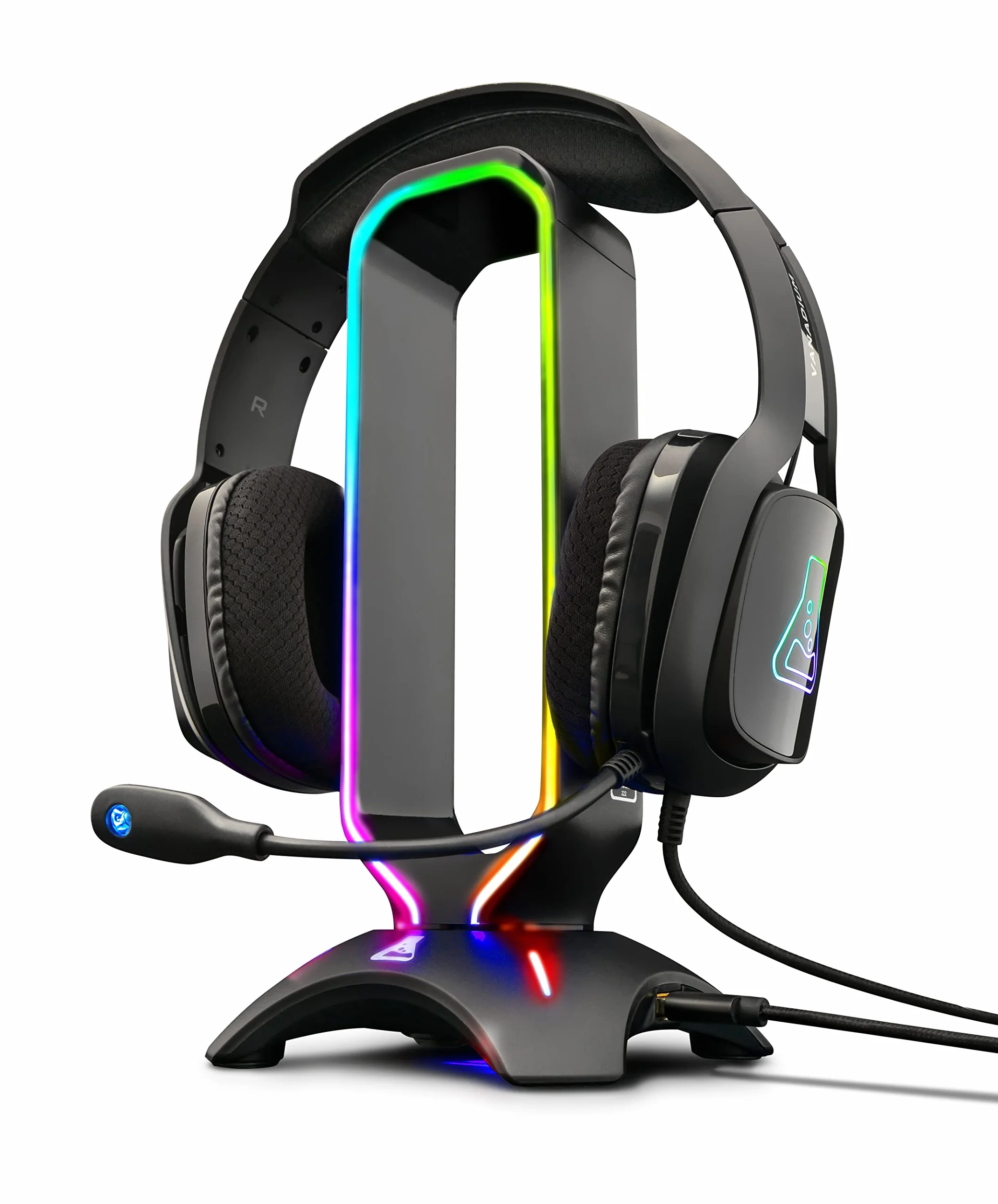 G-LAB K-Stand RADON Stojak na słuchawki RGB USB 2.0 antypoślizgowa podstawa czarny