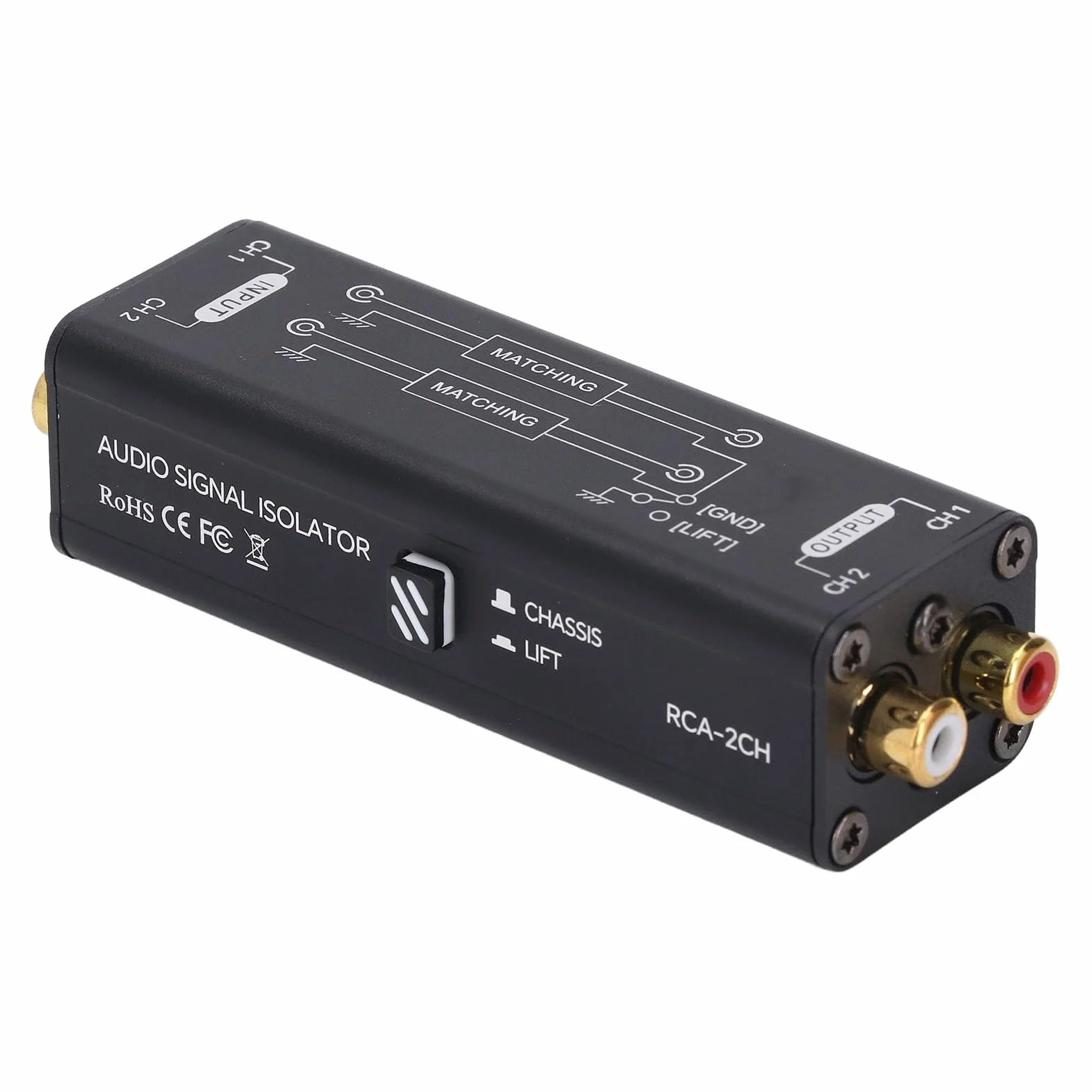 Izolator szumów pętli uziemienia 2-kanałowy filtr audio 600Ω 0-20kHz eliminator zakłóceń