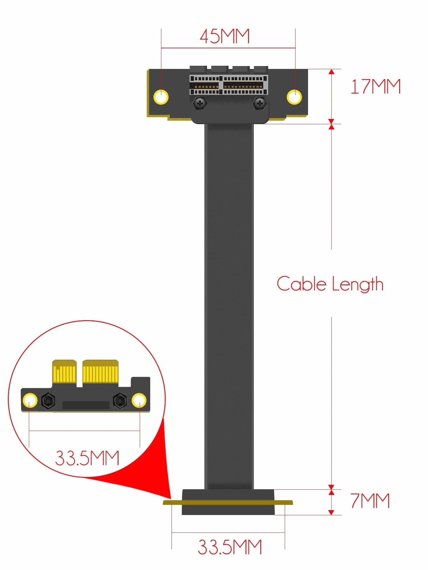 GLOTRENDS 100mm PCIe 3.0 X1 Riser Kabel dla kart M.2