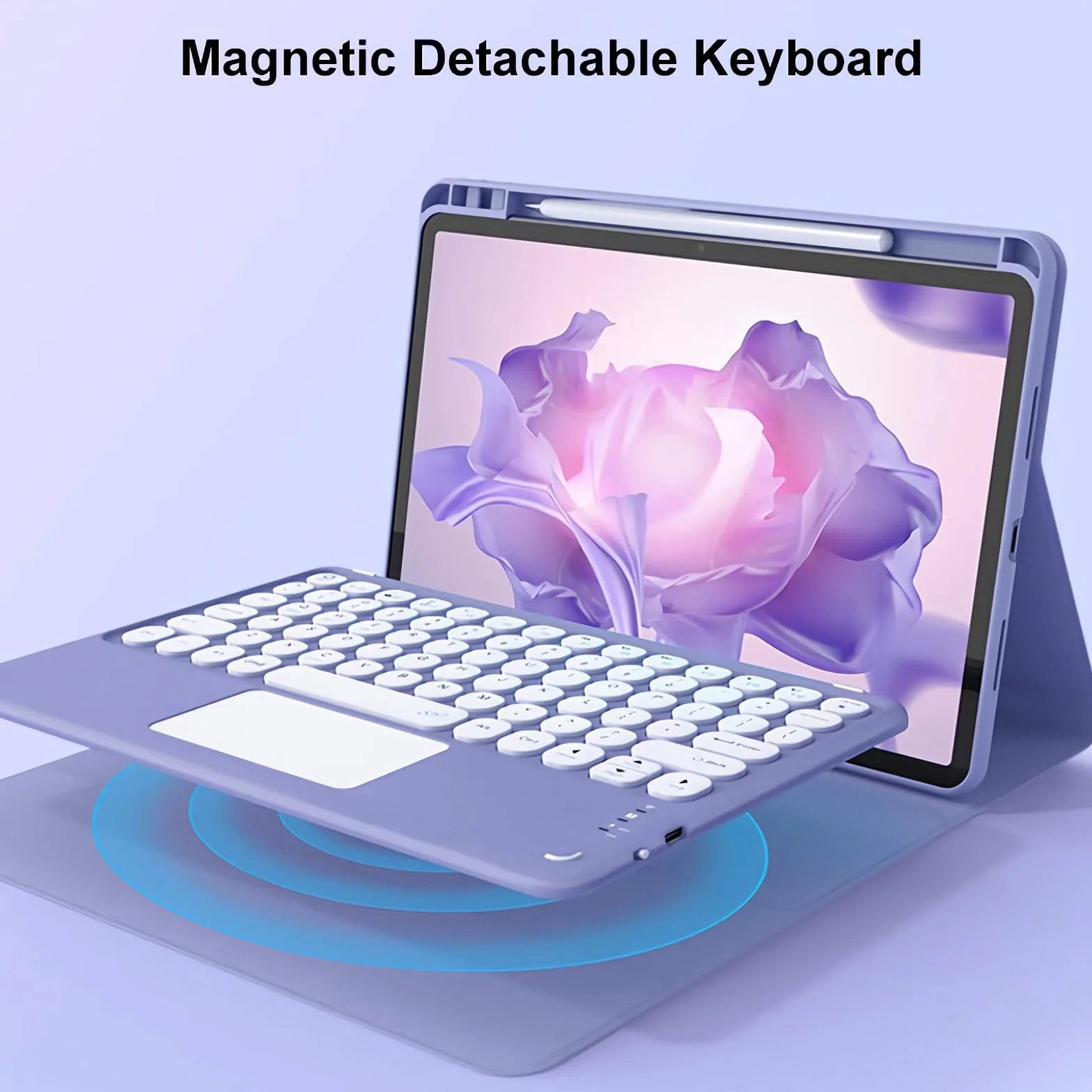 Etui z klawiaturą do Xiaomi Mi Pad 7/7 Pro 11.2", Wbudowany Uchwyt Na Ołówek, Magnetyczna Odłączana Bezprzewodowa Podświetlana Klawiatura z Myszą Bluetooth,Black 1
